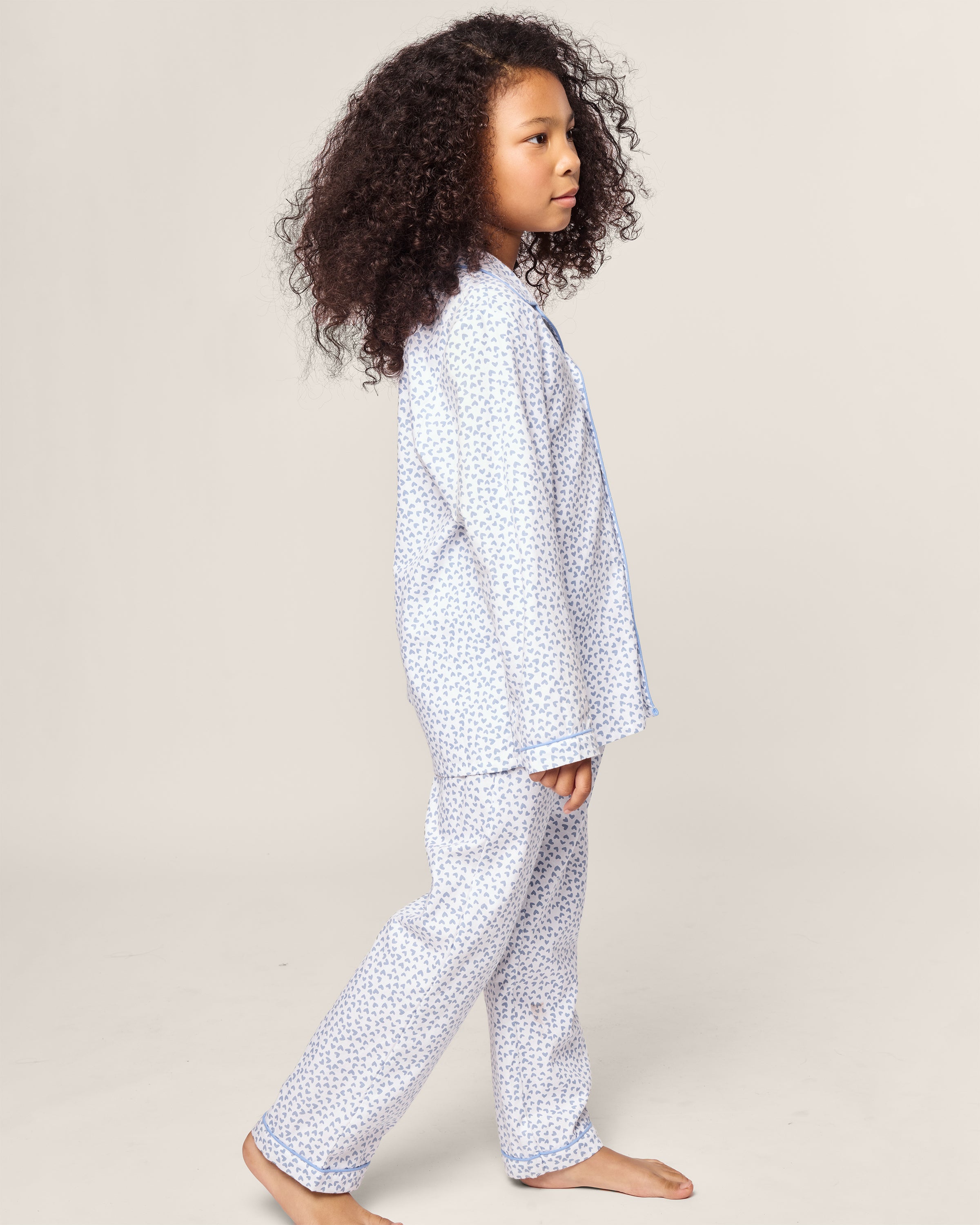 Kid's Twill Pajama in Bluehearts