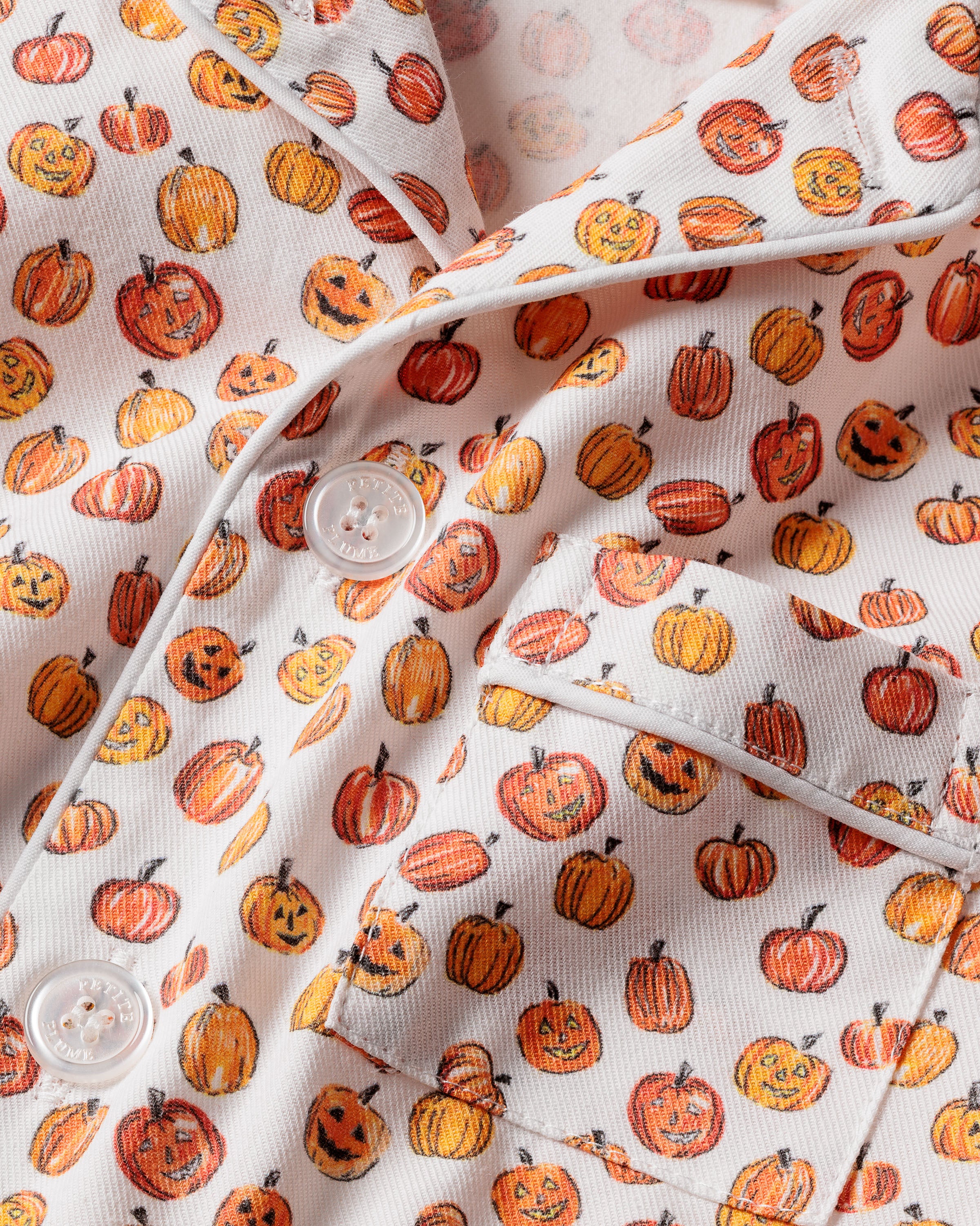 Kid's Twill Pajama Set in Pumpkin Patch