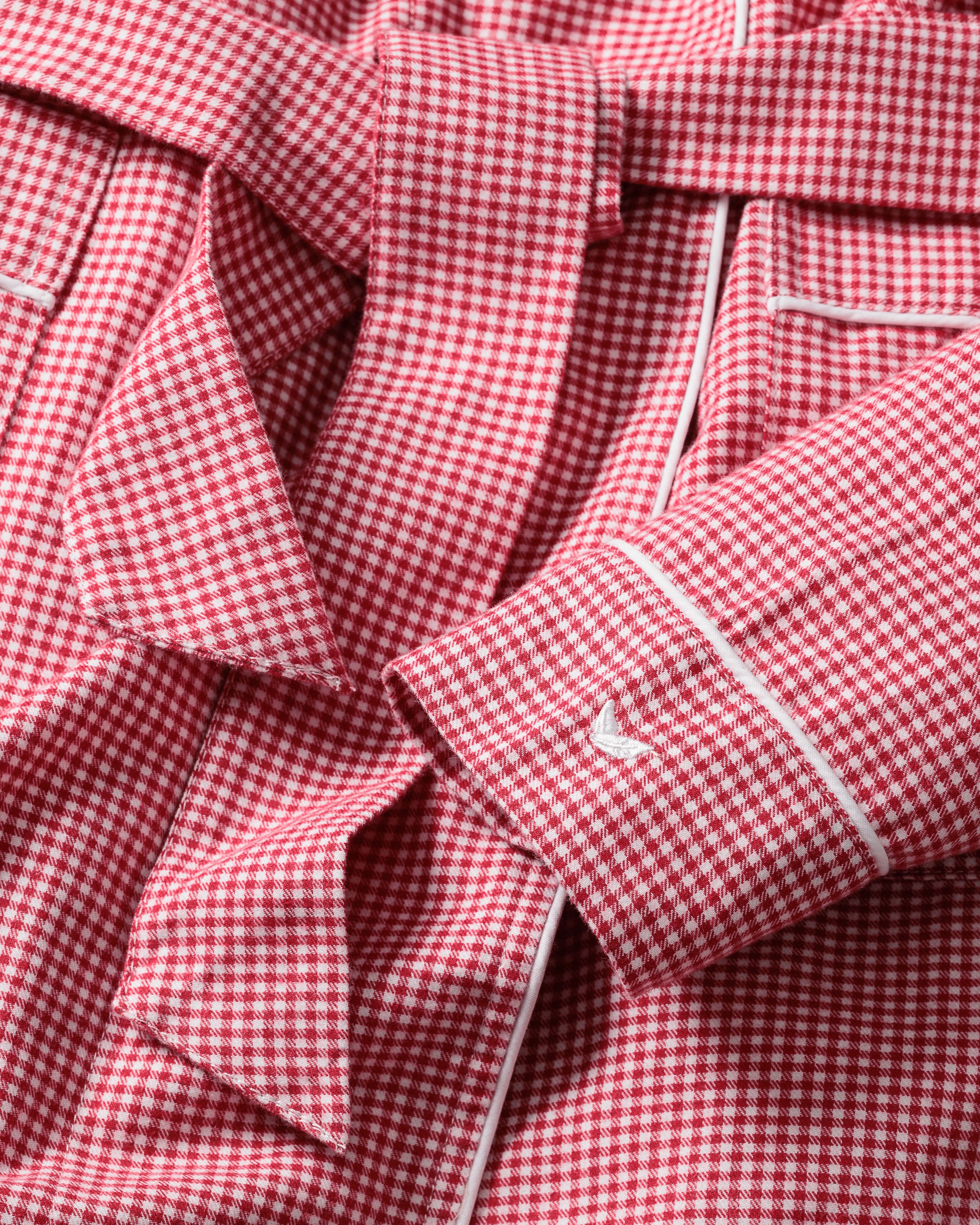 Kid's Flannel Robe in Red Mini Gingham