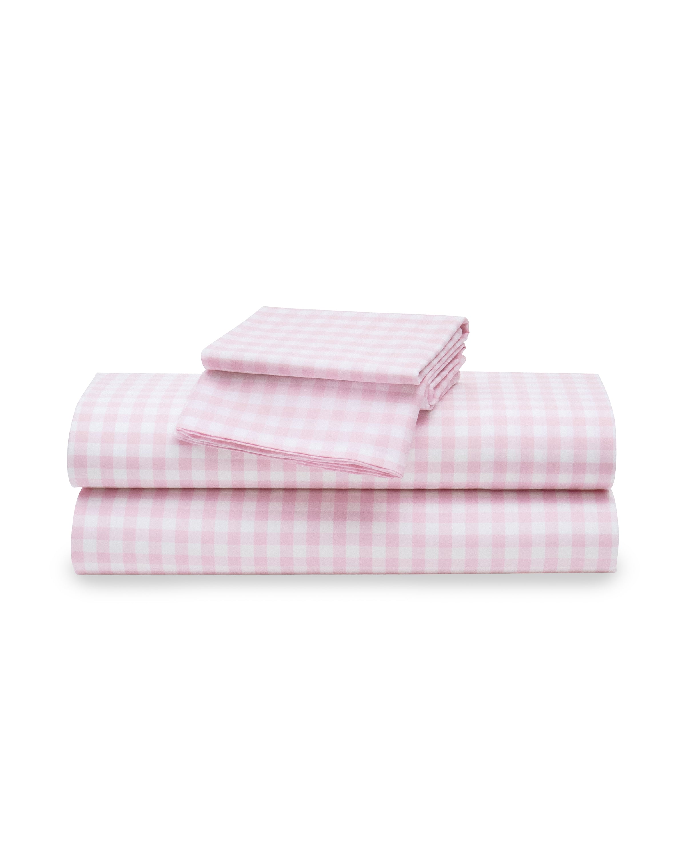 Luxe Premium Cotton Pink Gingham Bed Sheets