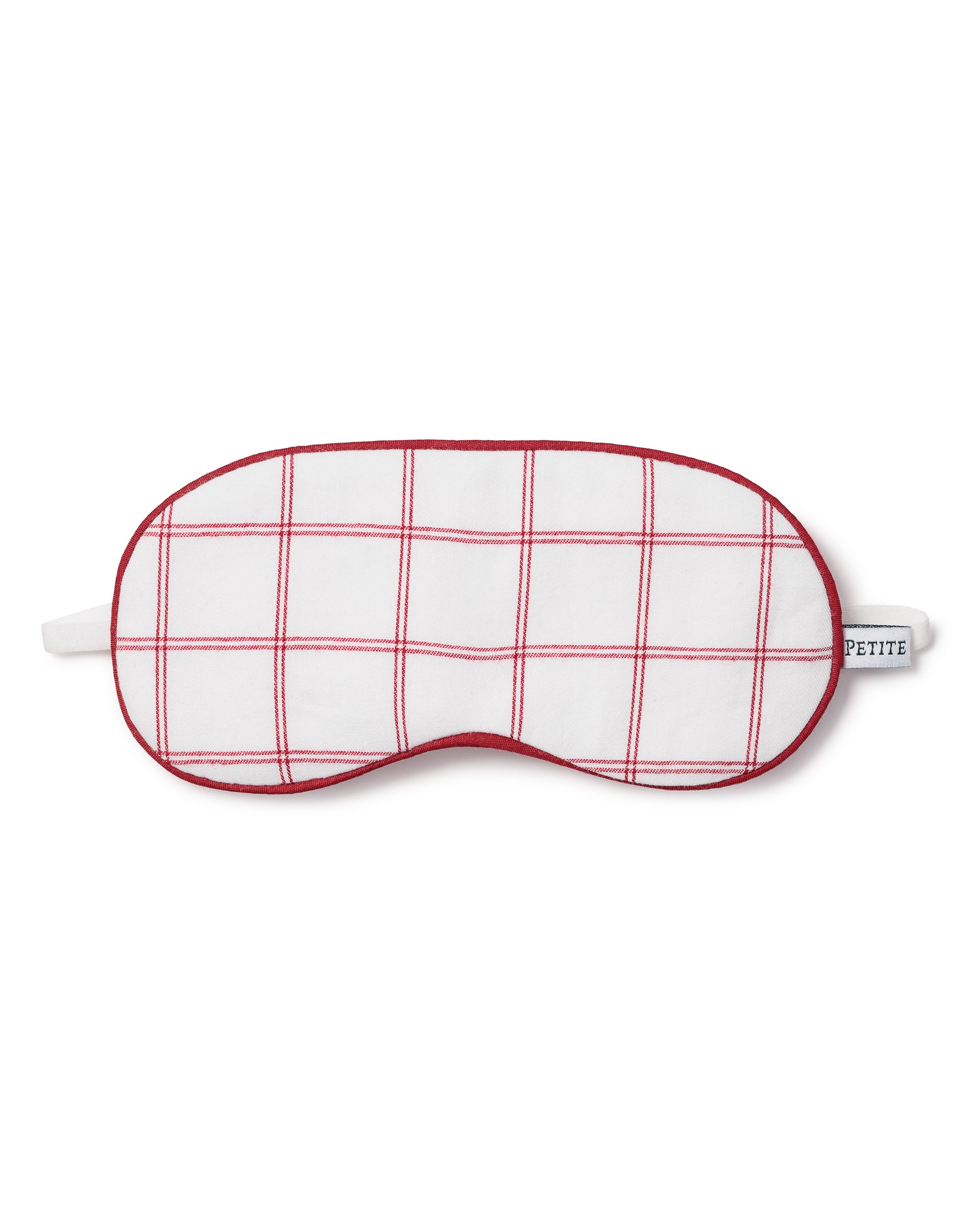 Kid's Twill Sleep Mask in Garnet Tattersall