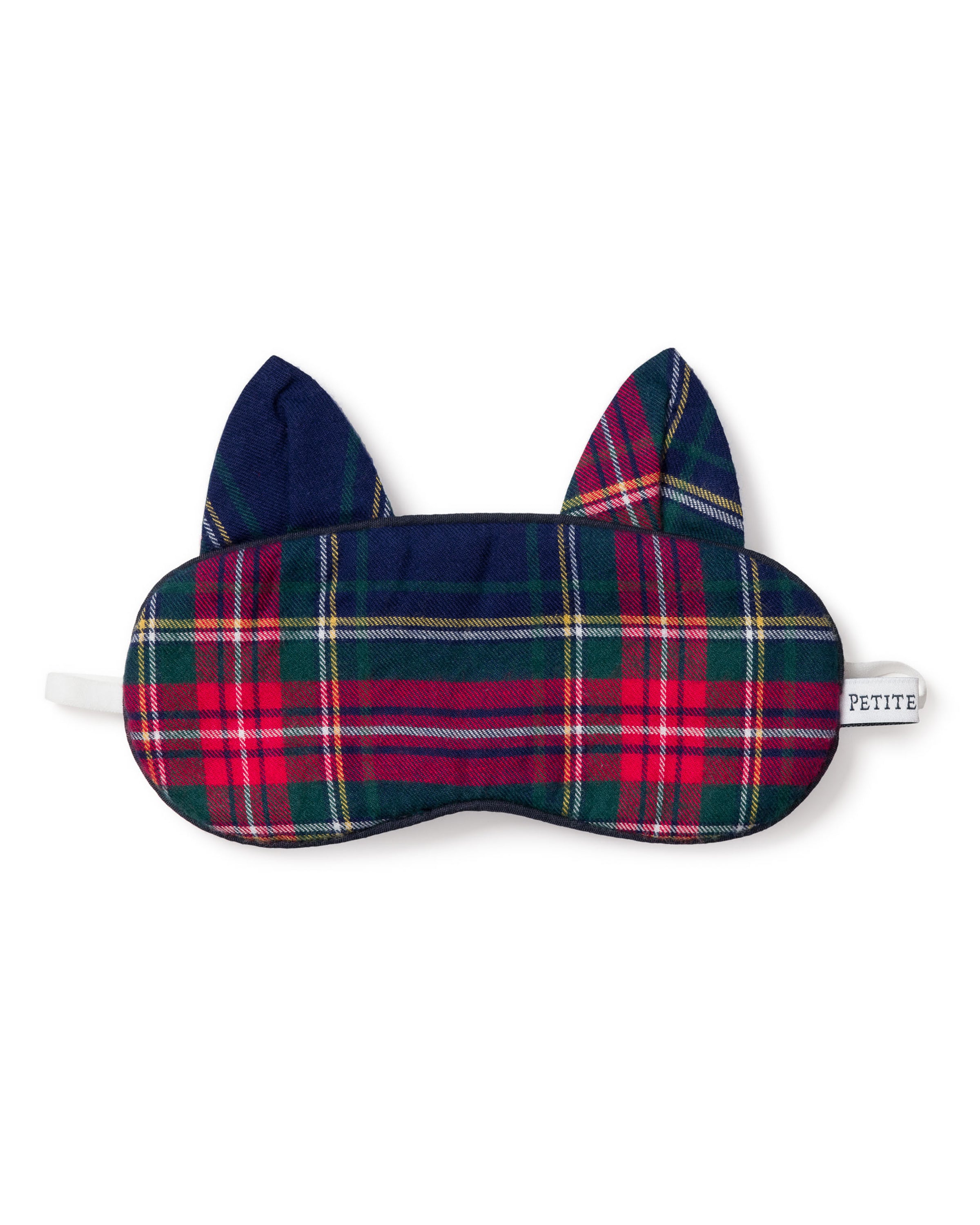 Kid's Brushed Cotton Kitty Sleep Mask in Windsor Tartan