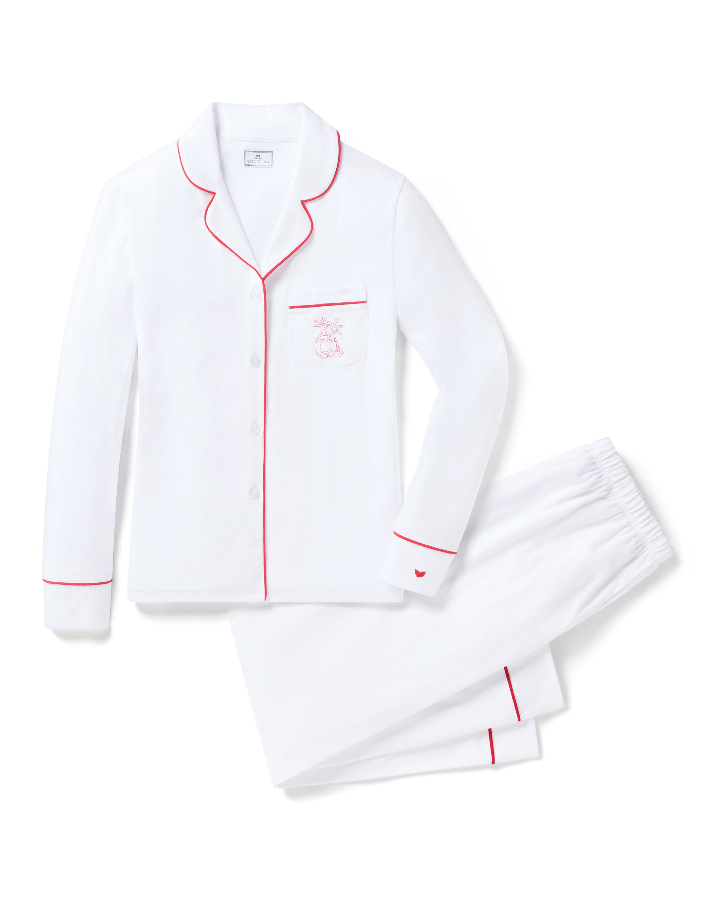 Petite Plume x Eden Rock St Barth Women's White Pima Pajama Set