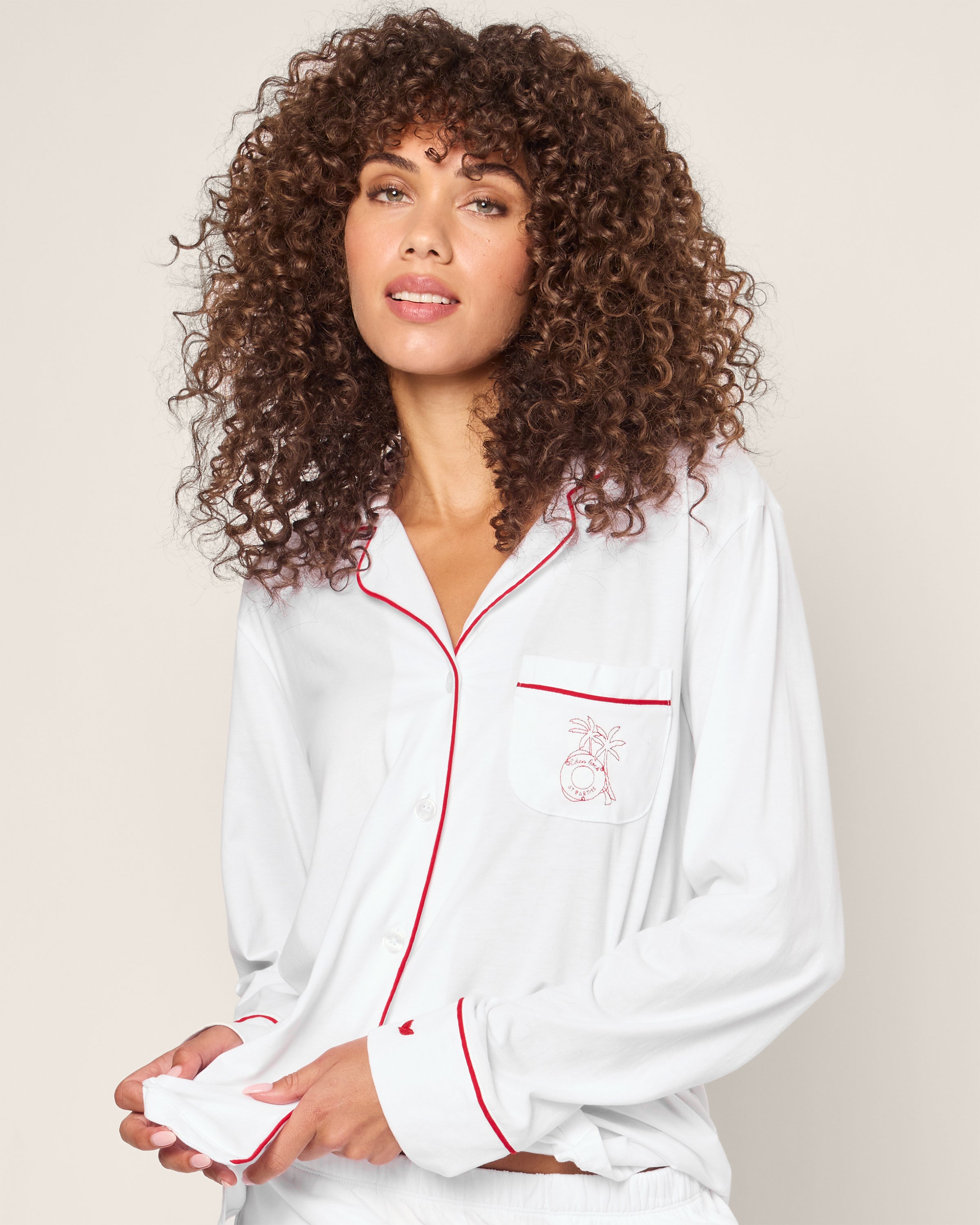 Petite Plume x Eden Rock St Barth Women's White Pima Pajama Set