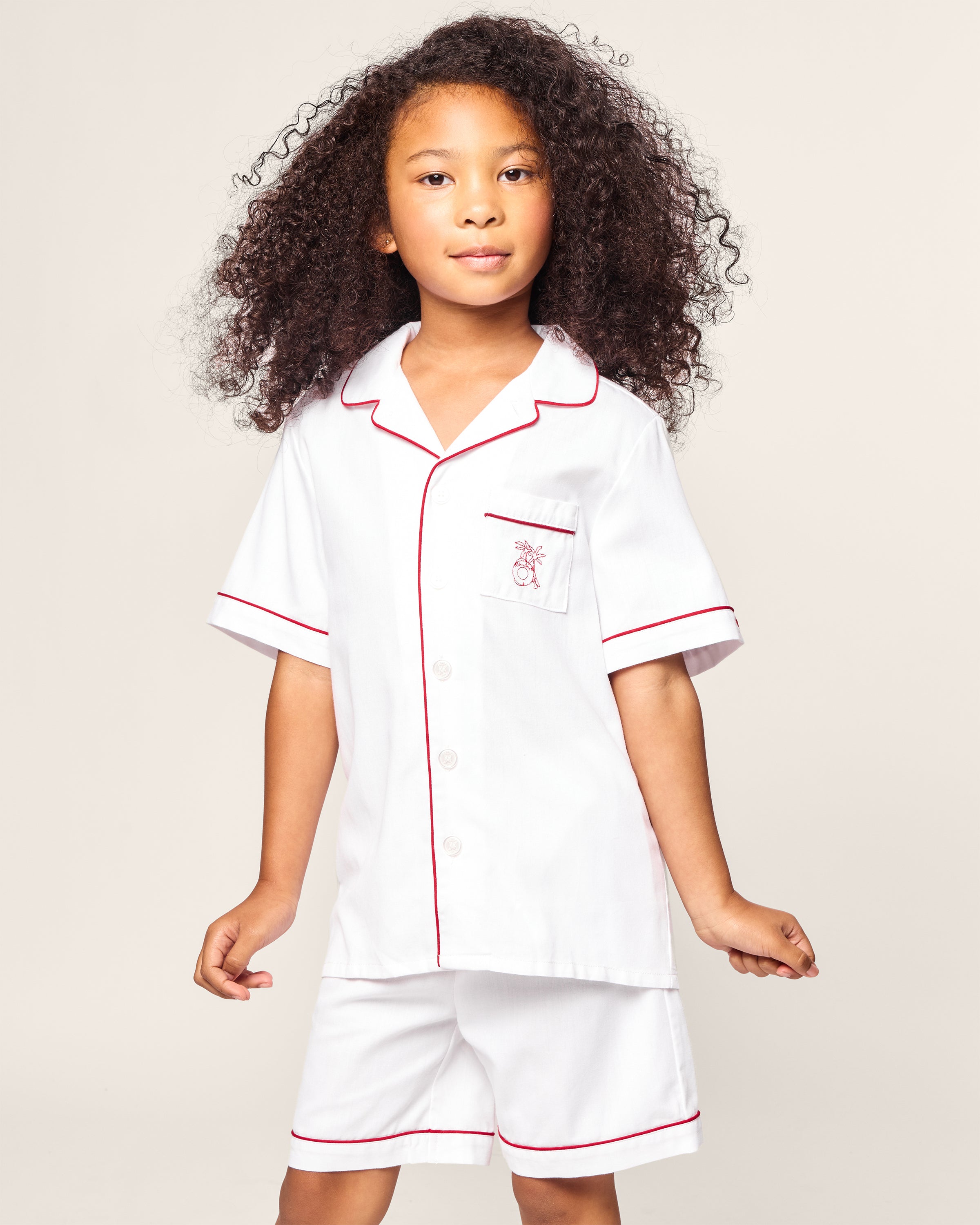 Petite Plume x Eden Rock St Barth Kid's White Twill Short Set