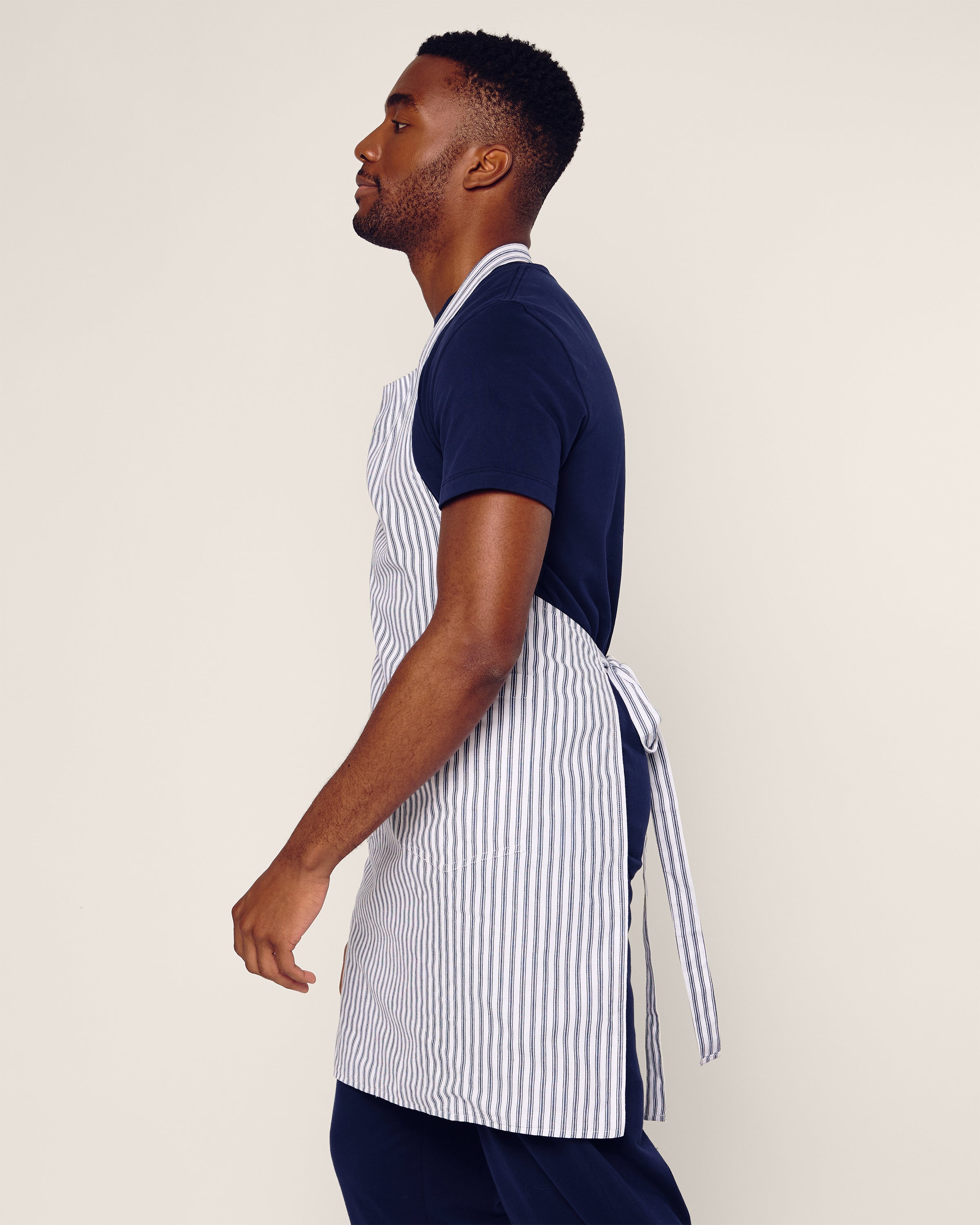 Adult Apron in Navy French Ticking