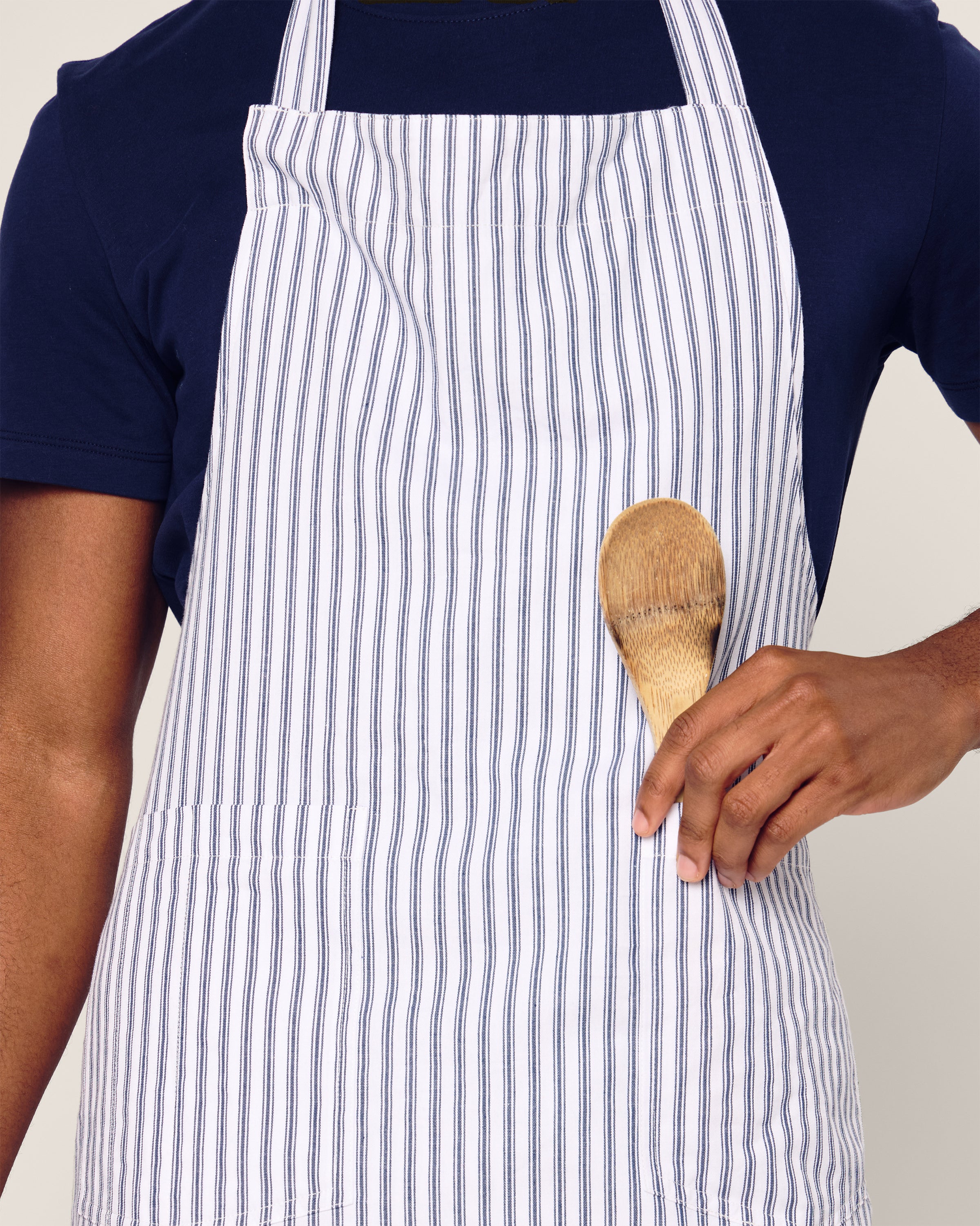 Adult Apron in Navy French Ticking