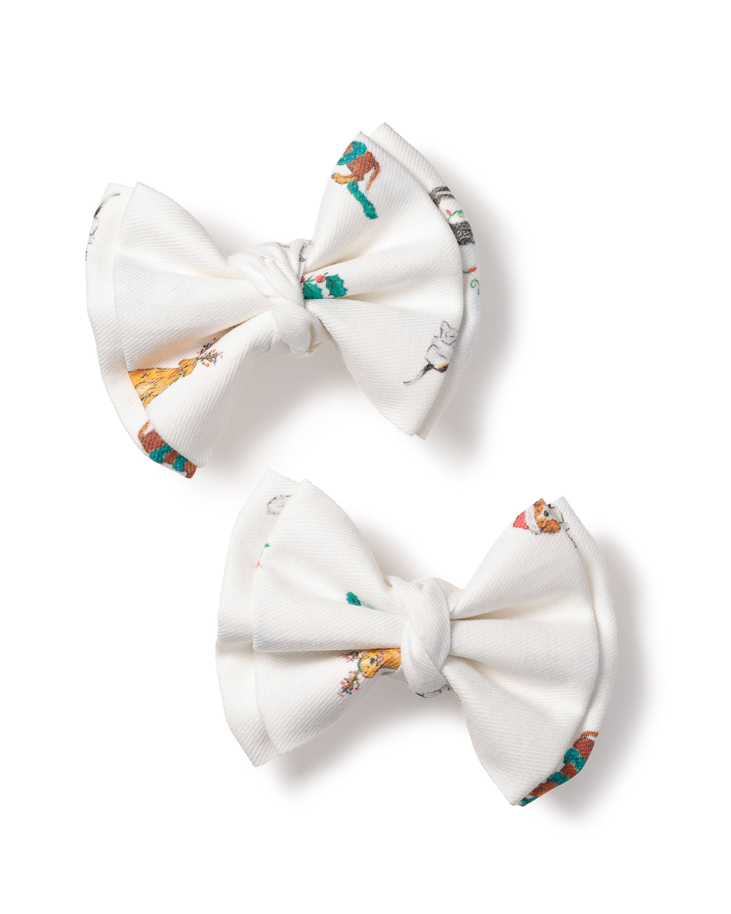 Girl's Twill Hair Bows in Jingle Paws