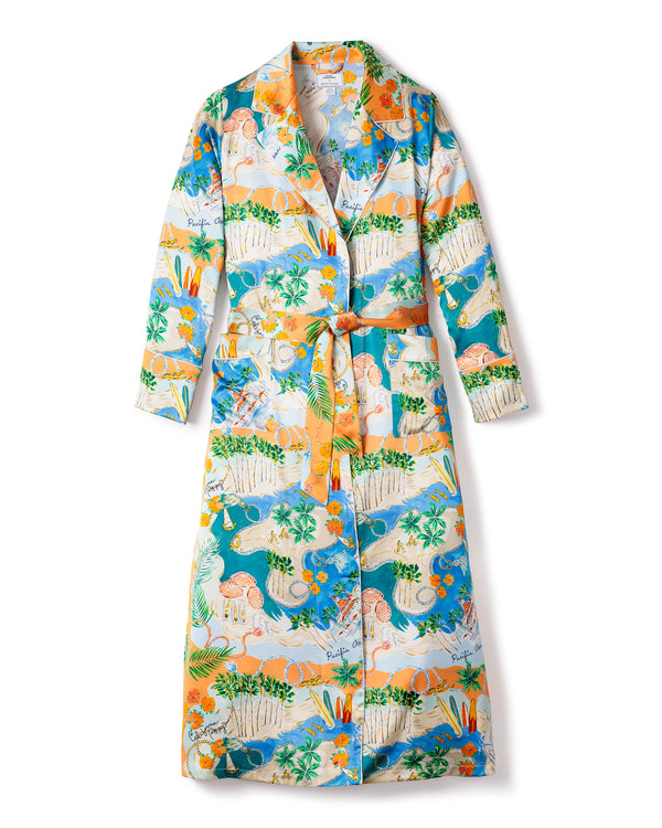 Women's Silk Print Robe Hotel del Coronado x Petite Plume