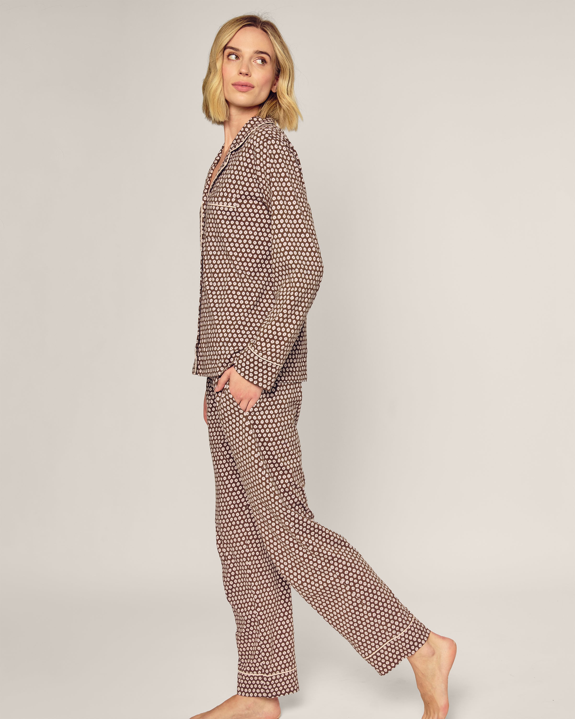 Petite Plume x Parachute Women's Pima Pajama Set in Dotted Print