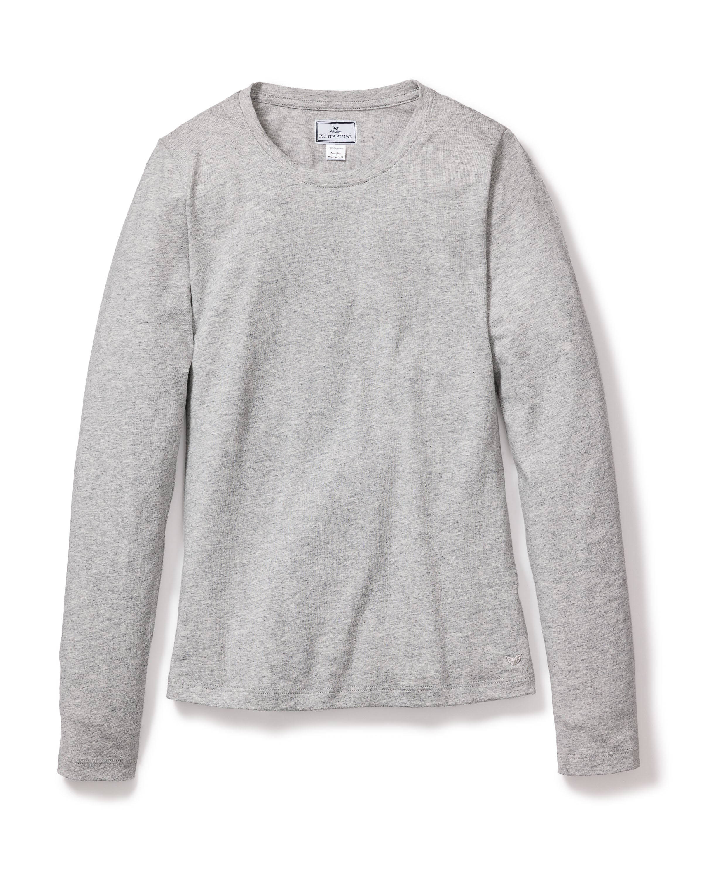 Women's Pima Long Sleeve Top in Light Grey