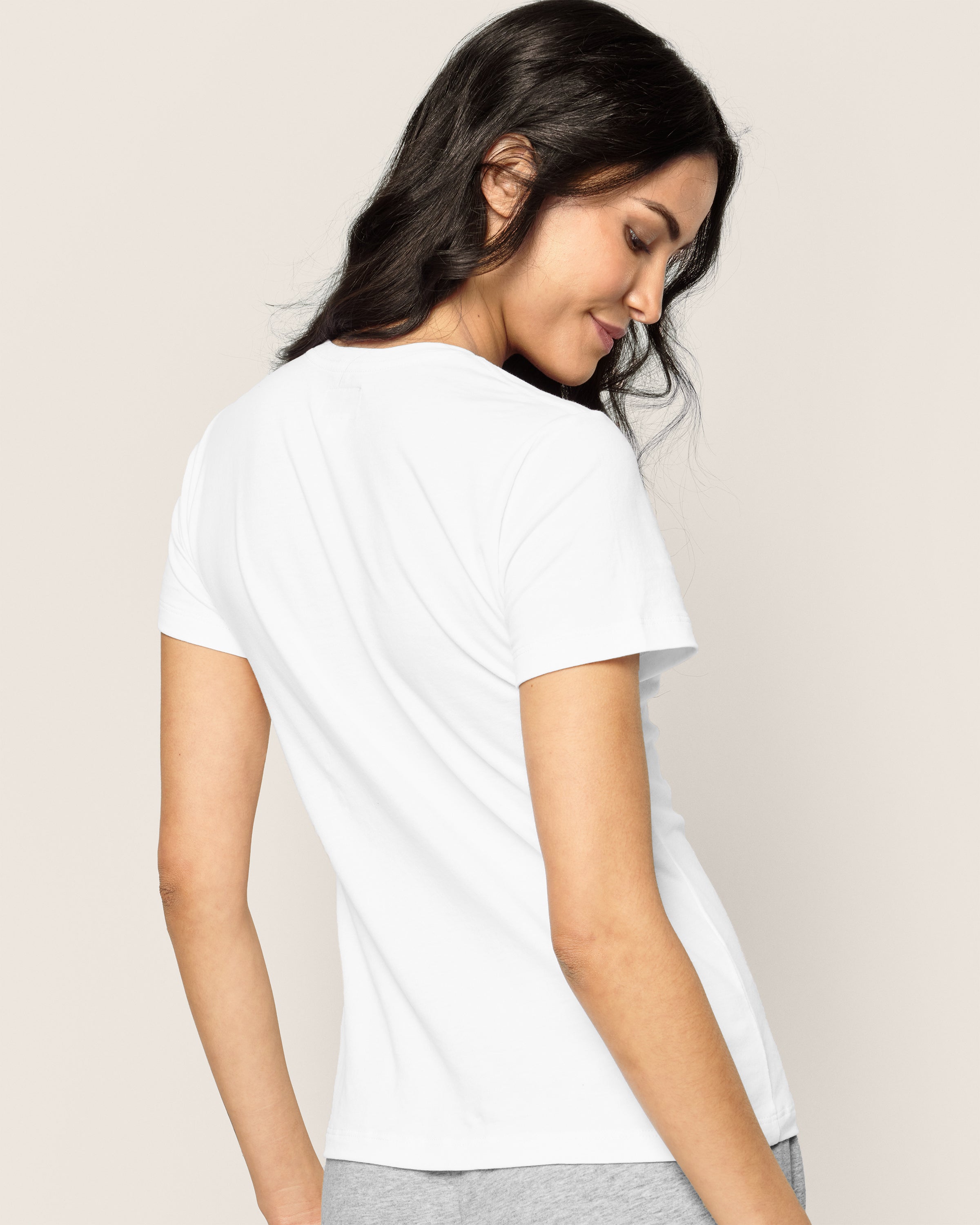 Women's Pima Short Sleeve Top in White