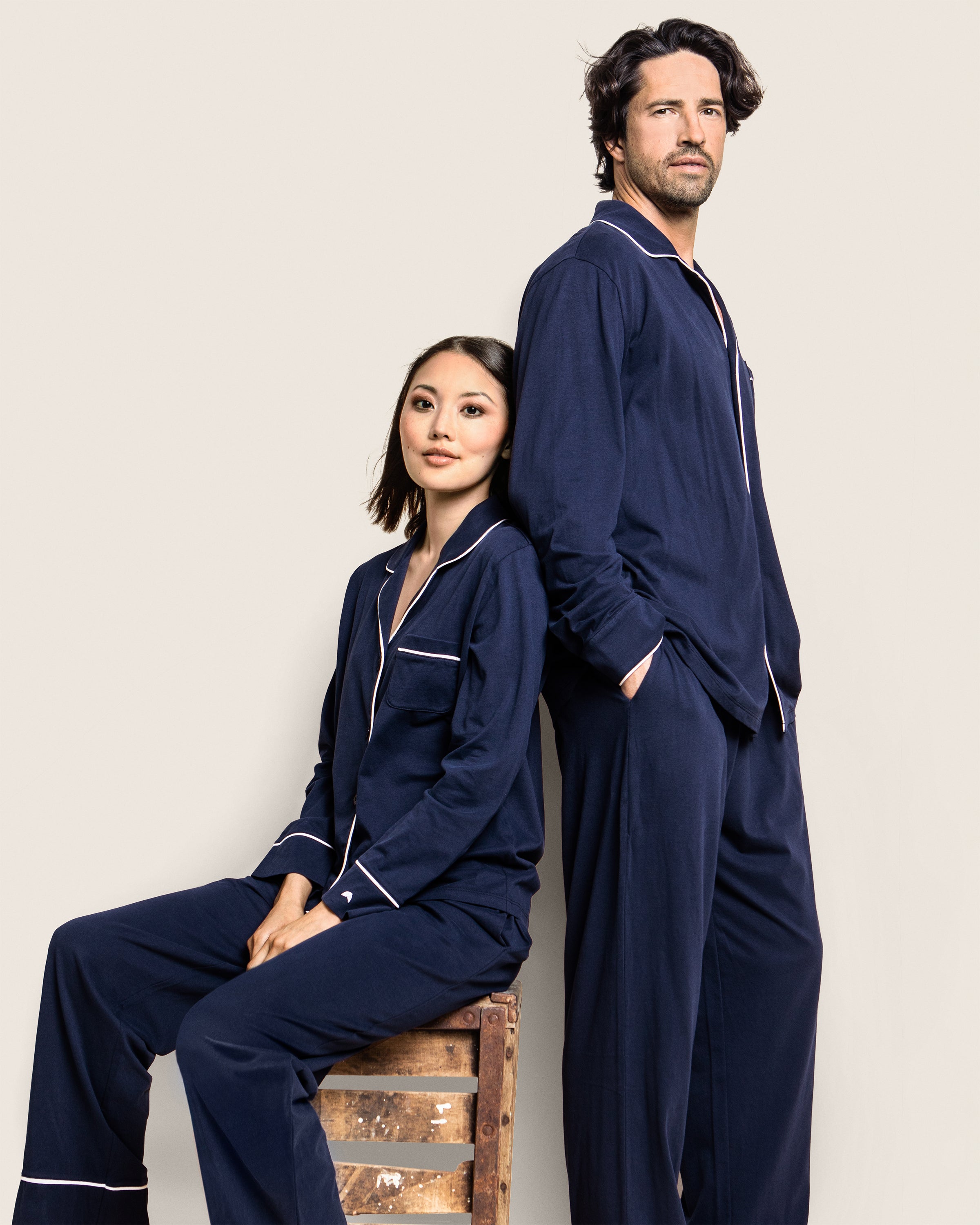 Men's Pima Pajama Set in Navy