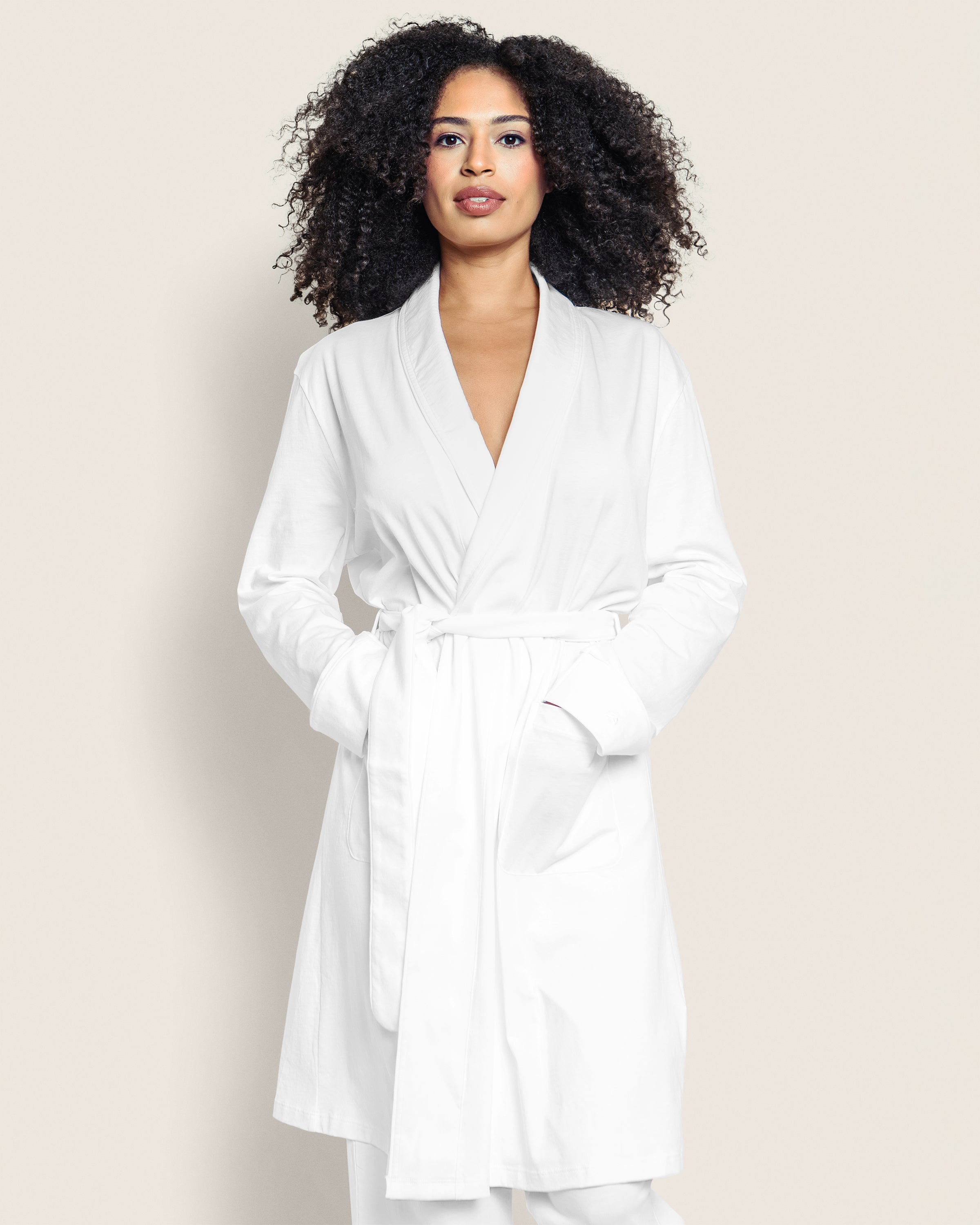 Women's Pima Robe in White