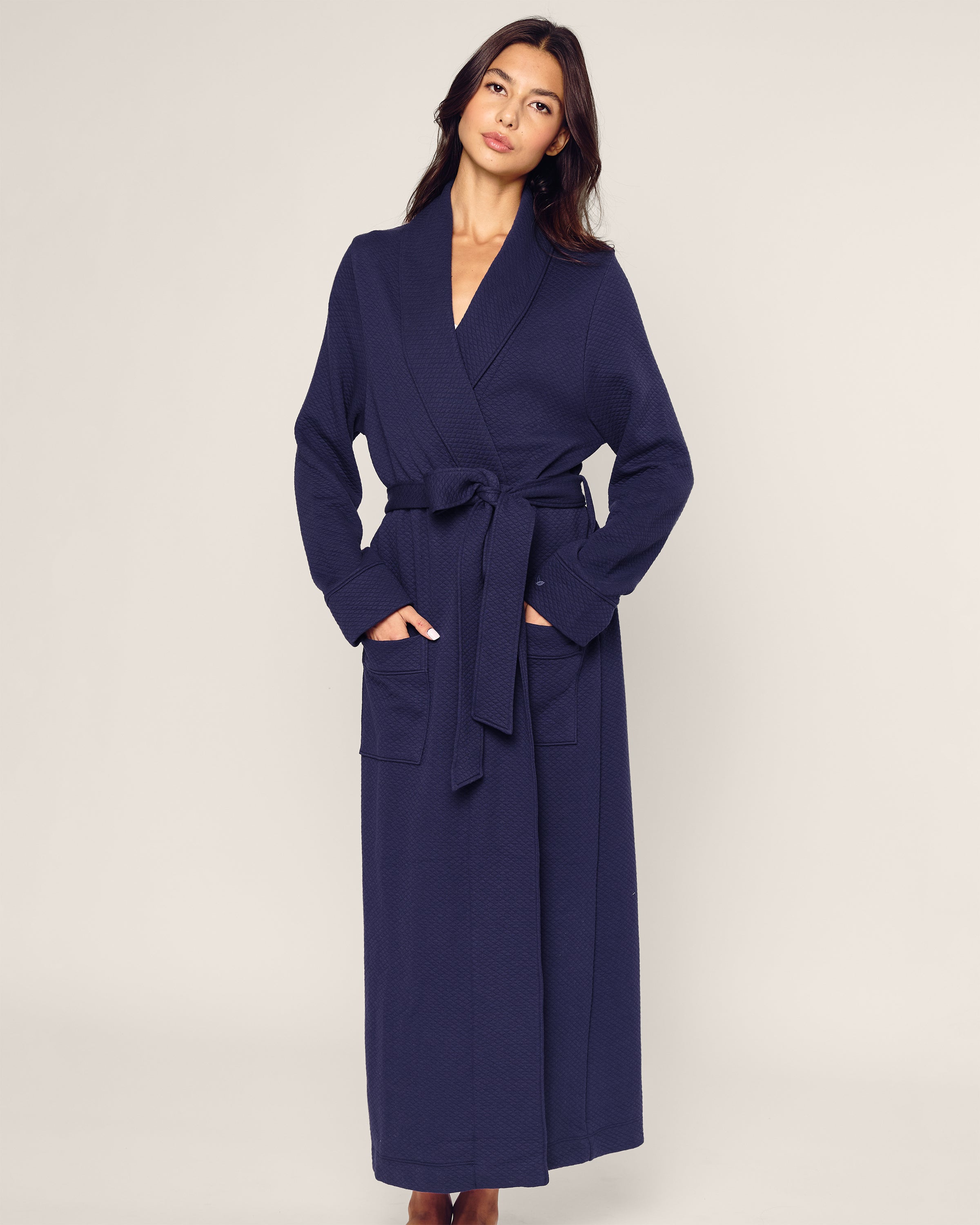 Women's Pima Ophelia Robe in Blue Dusk Jacquard