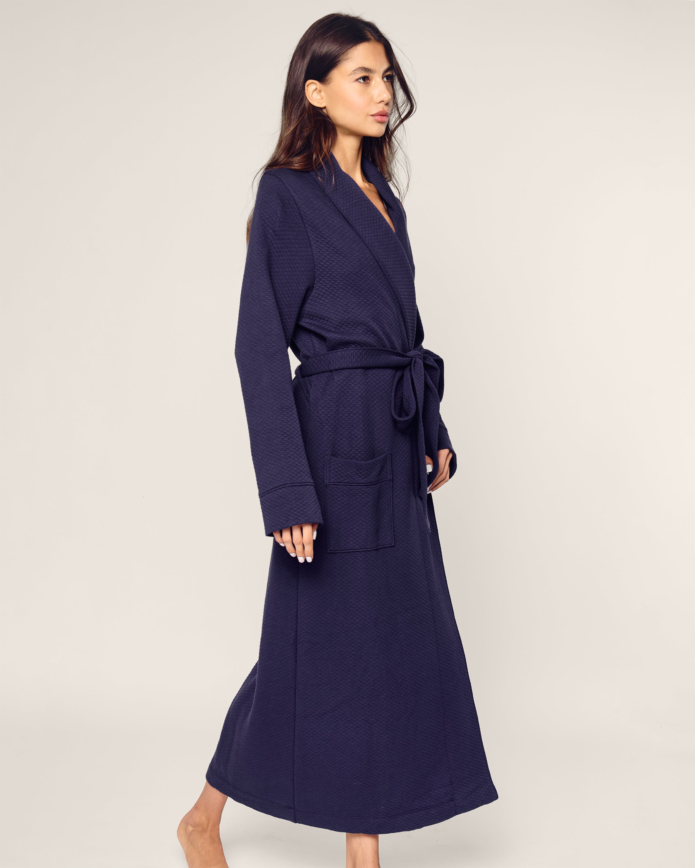 Women's Pima Ophelia Robe in Blue Dusk Jacquard