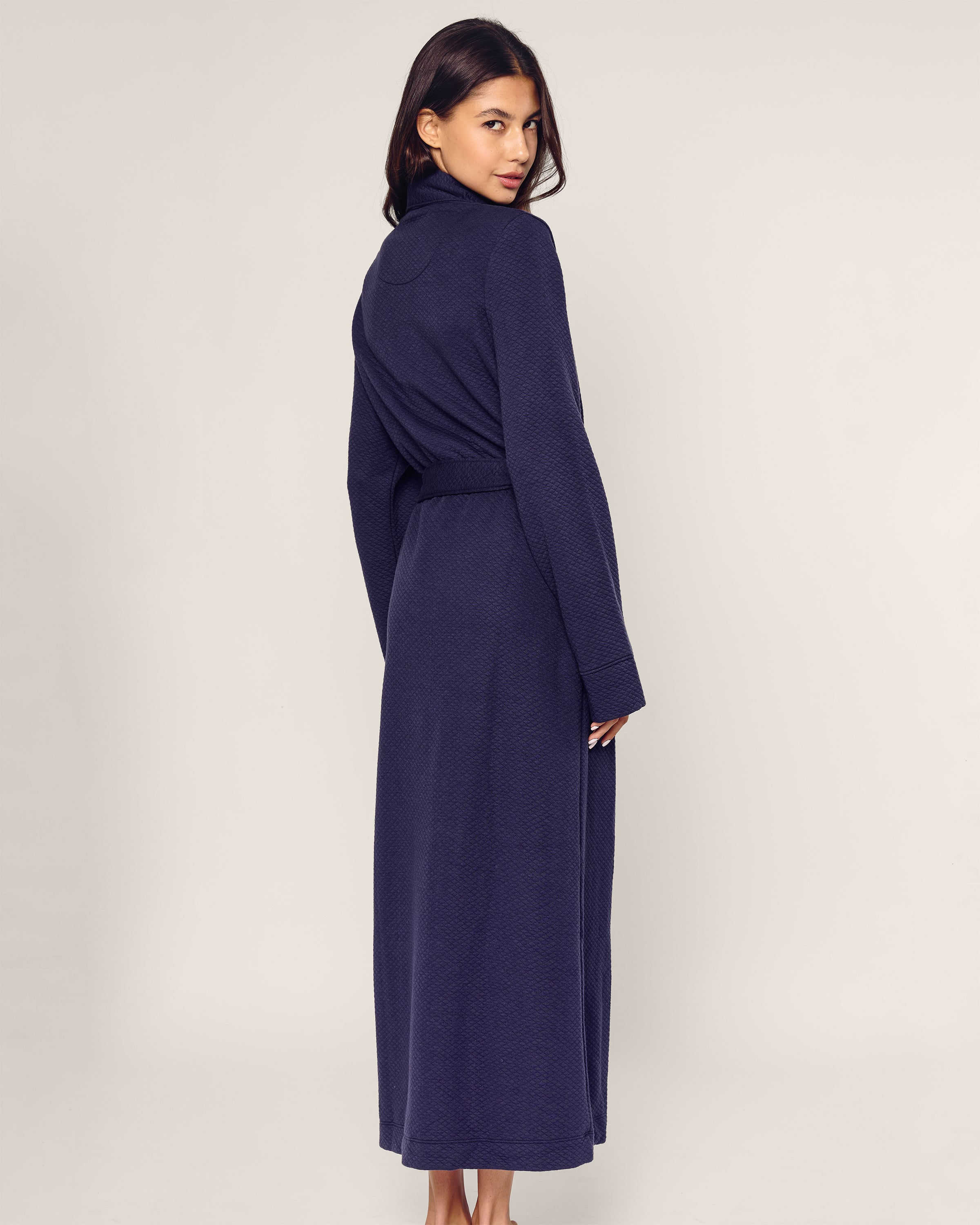 Women's Pima Ophelia Robe in Blue Dusk Jacquard