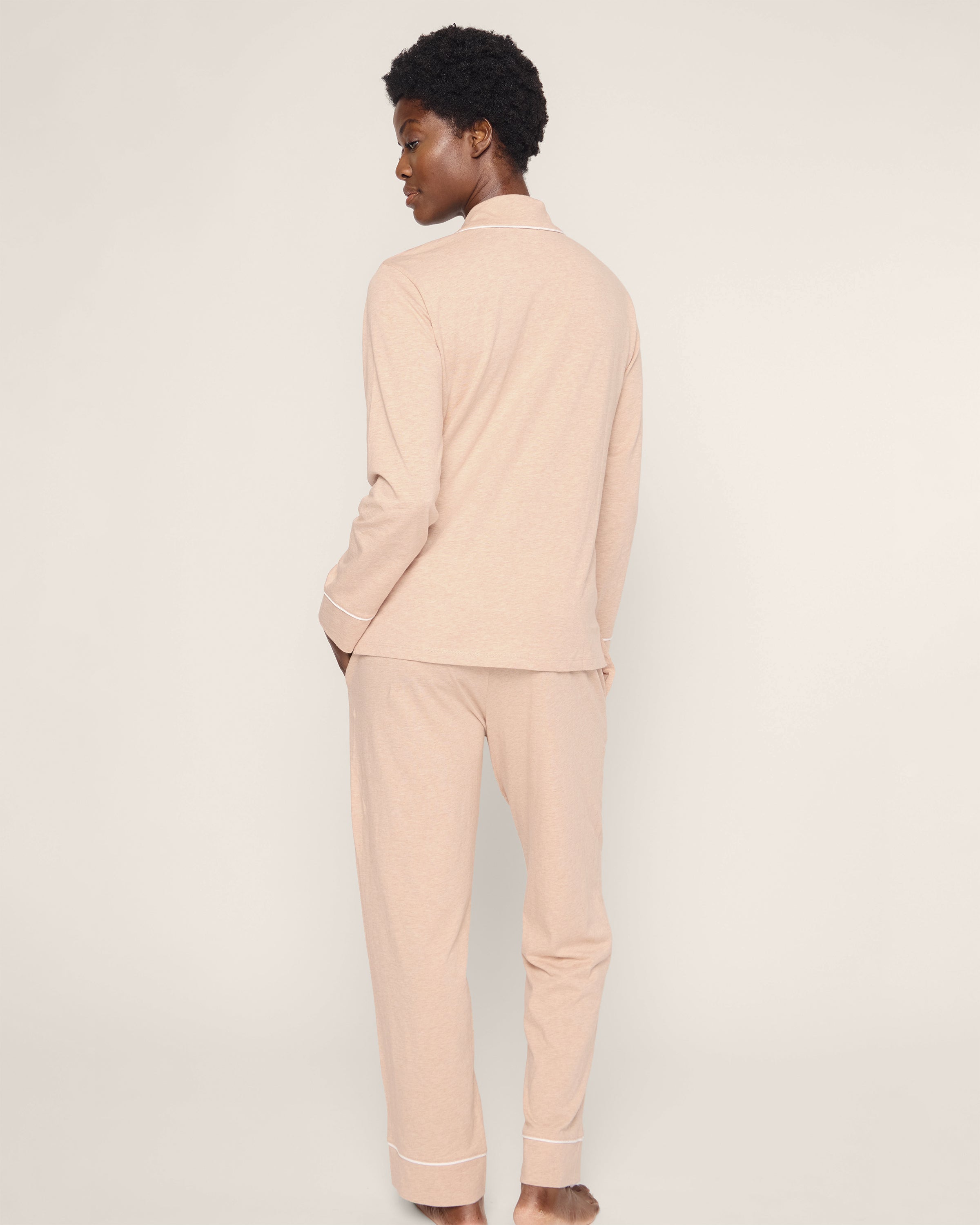 Women's Pima Pajama Set in Camel