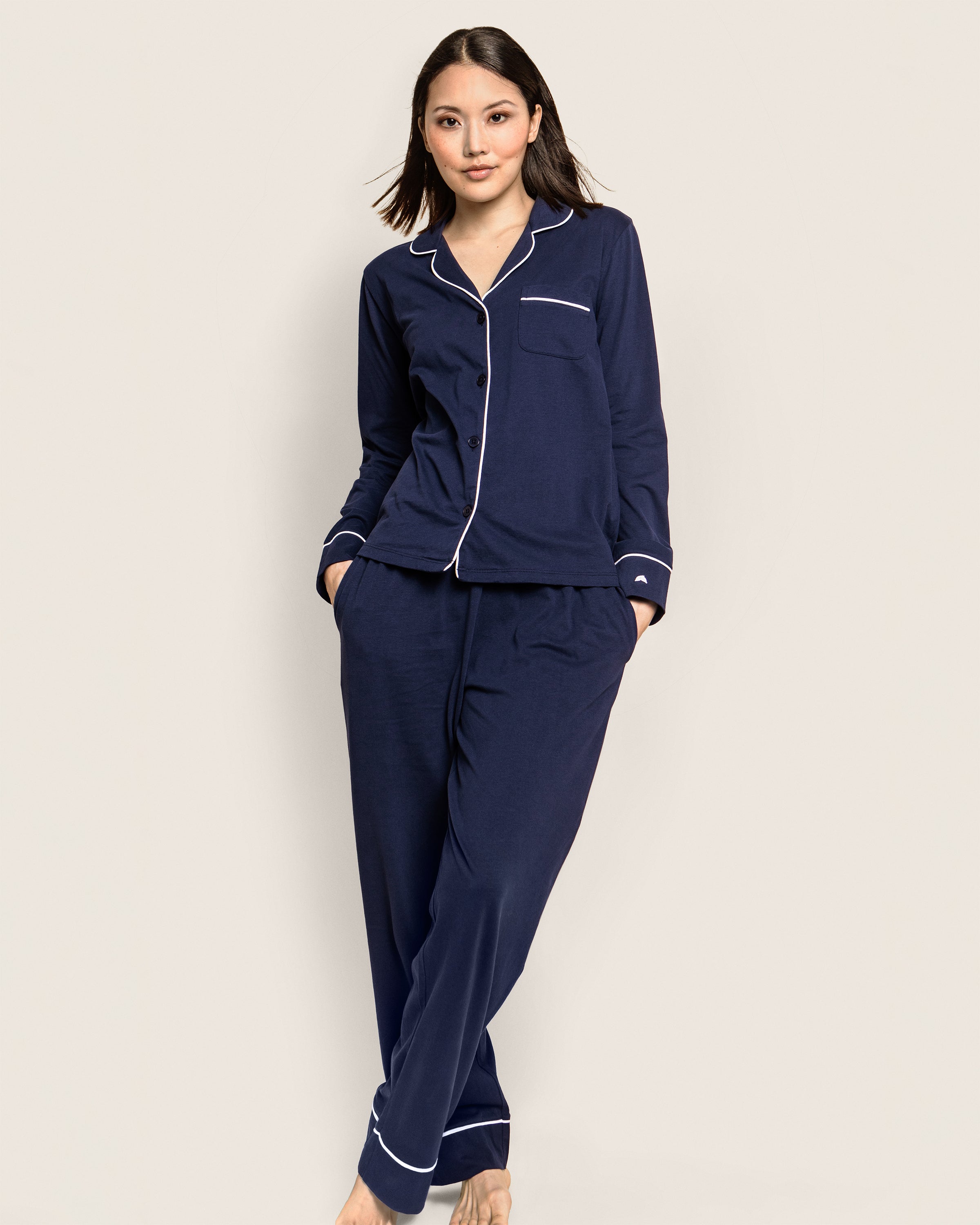 Women’s Pima Pajama Set in Navy