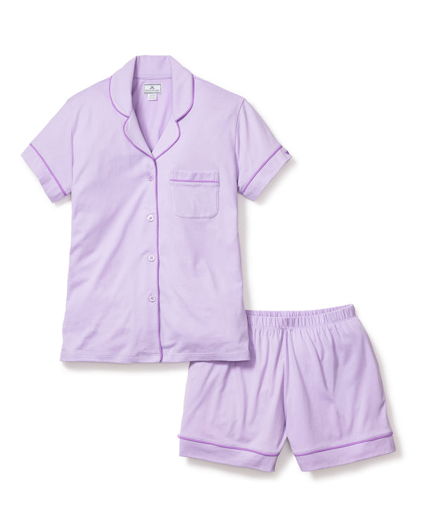 Women's Pima Short Sleeve Short Set in Lavender