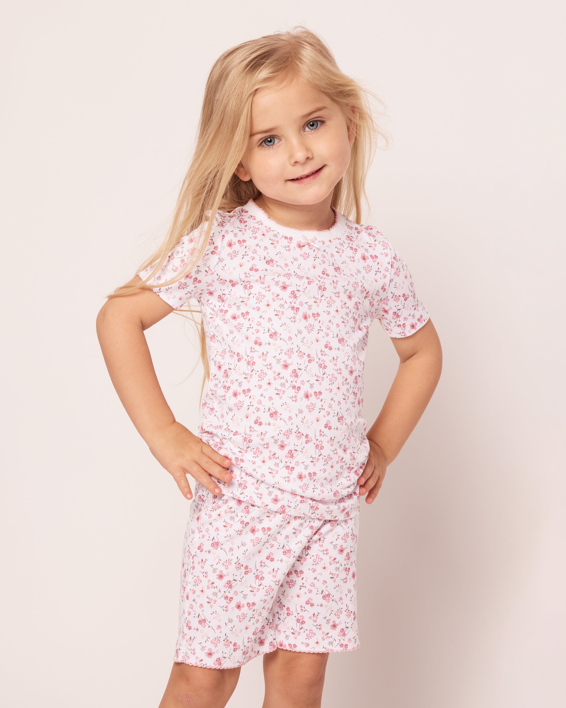 Kid's Pima Snug Fit Pajama Short Set in Dorset Floral