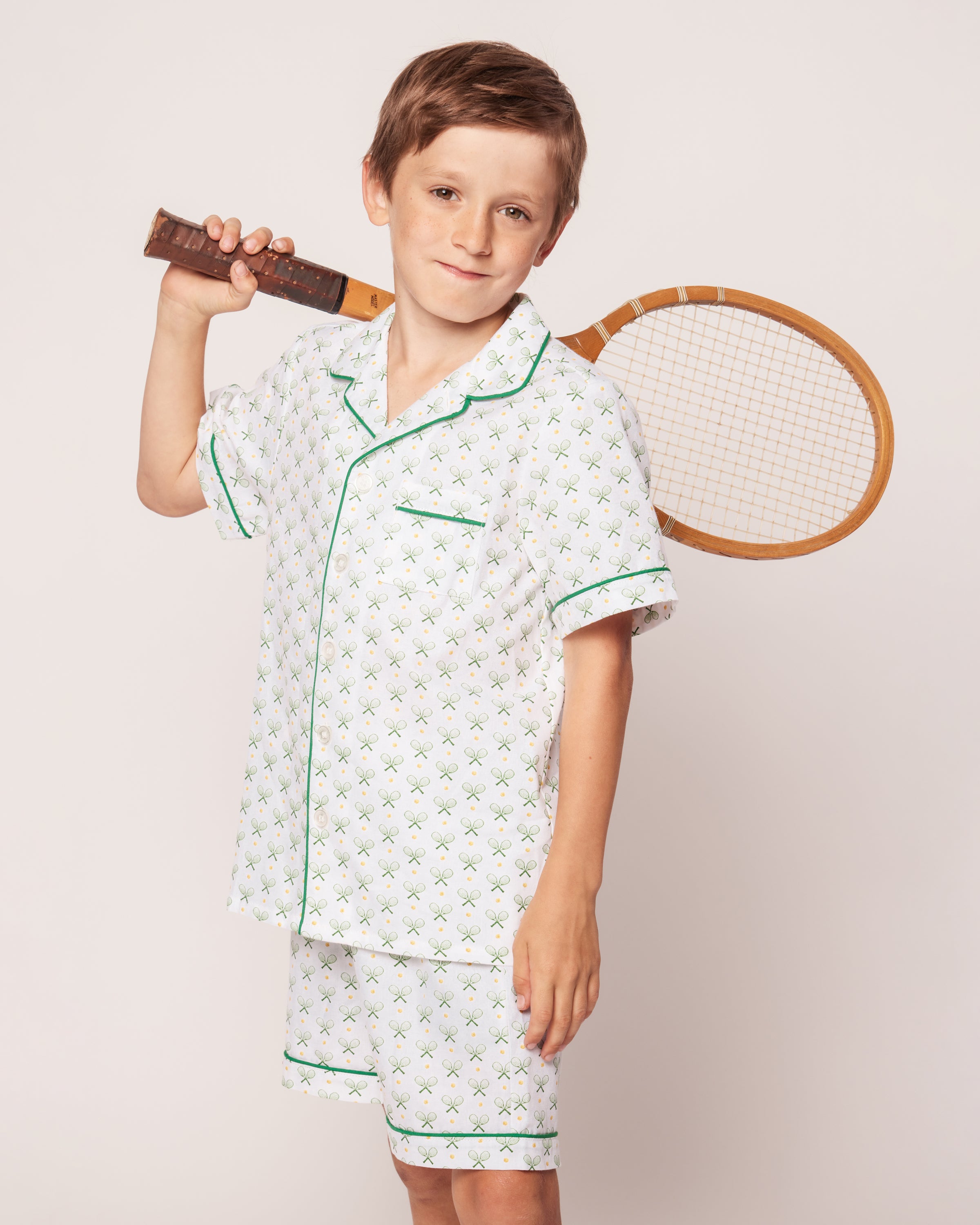 Kid's Twill Pajama Short Set in Match Point