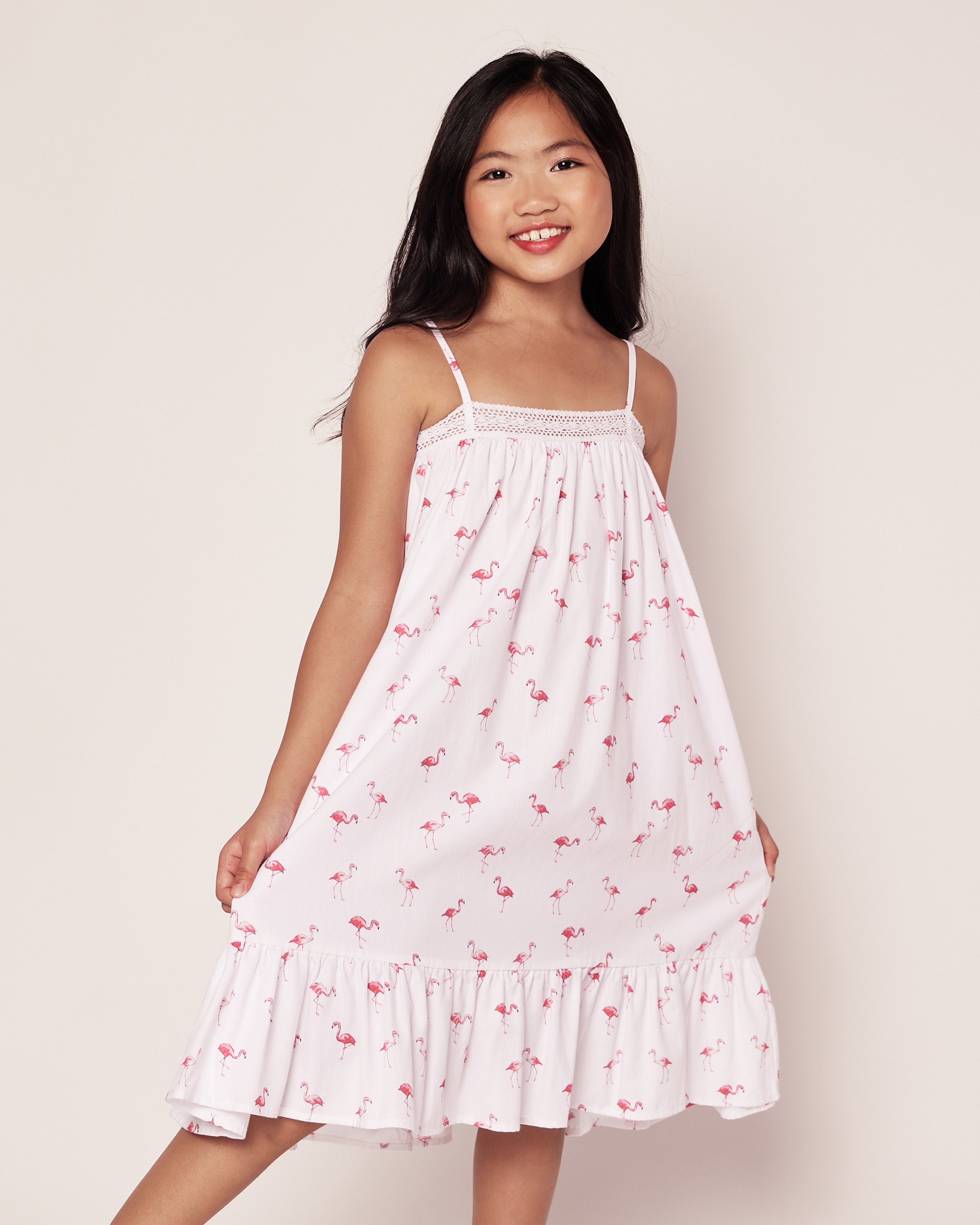 Girl's Twill Lily Nightgown in Flamingos