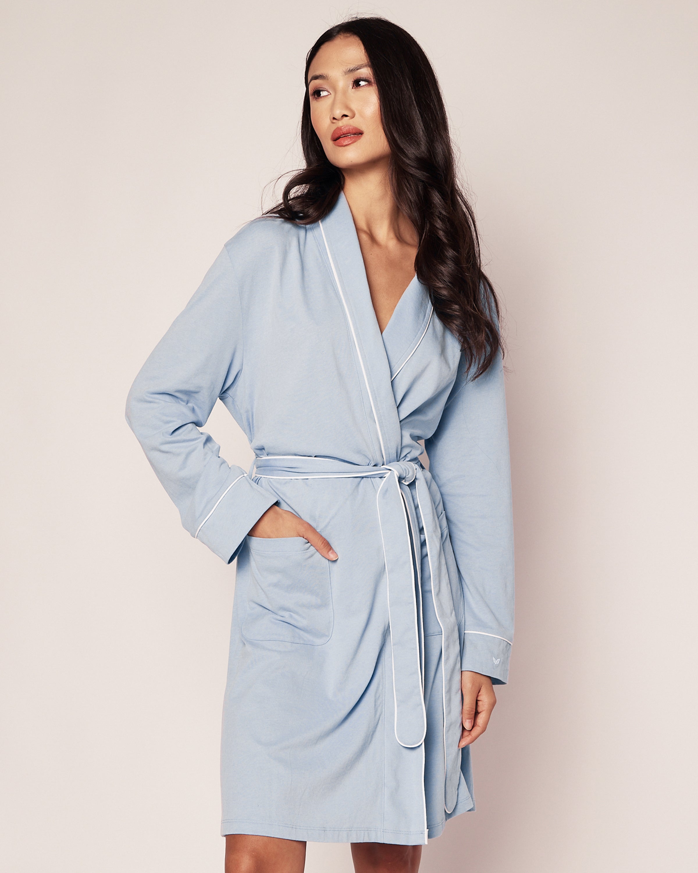 Women s Pima Robe in Periwinkle