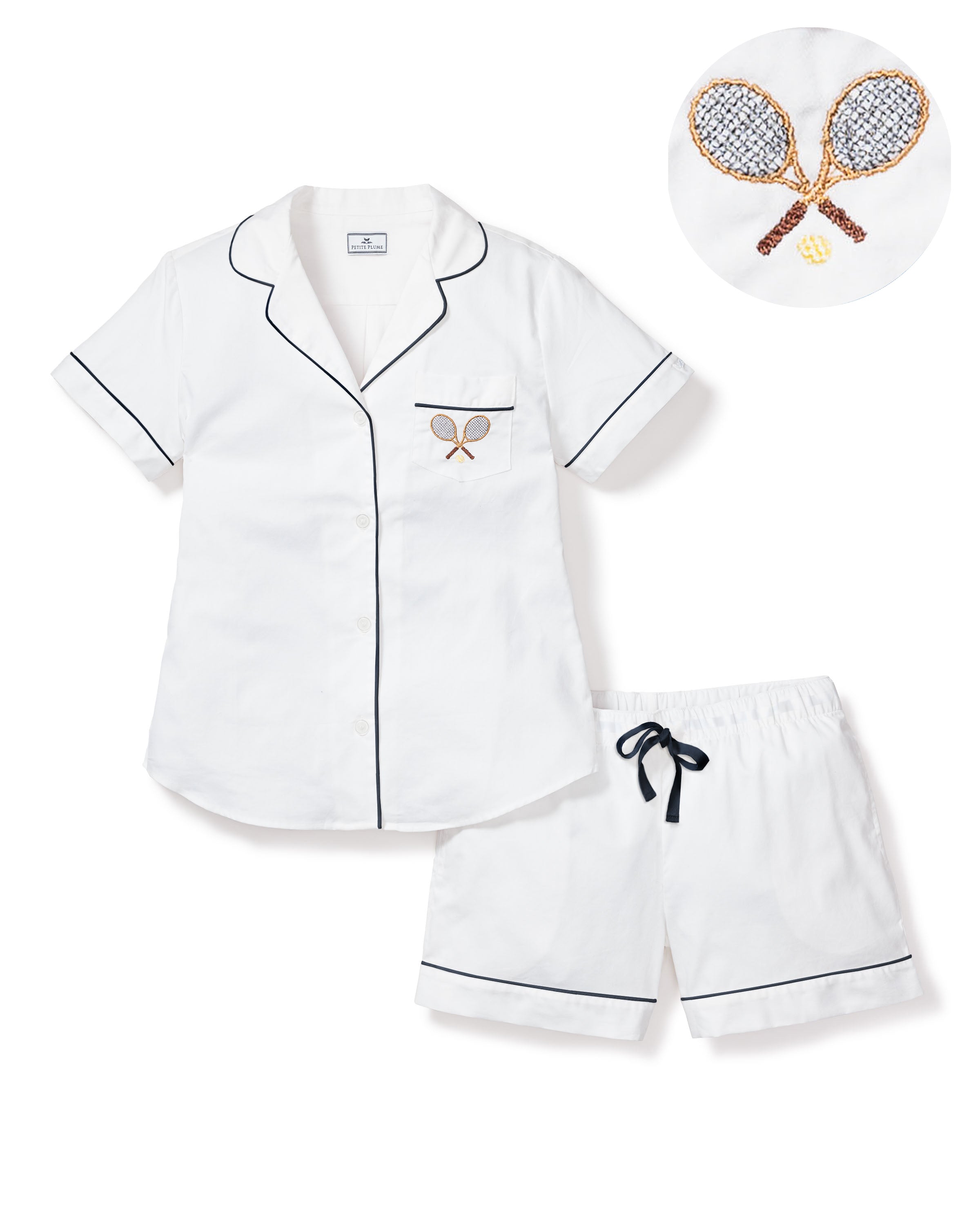 Limited Edition - Women's White Short Set with Tennis Racquet