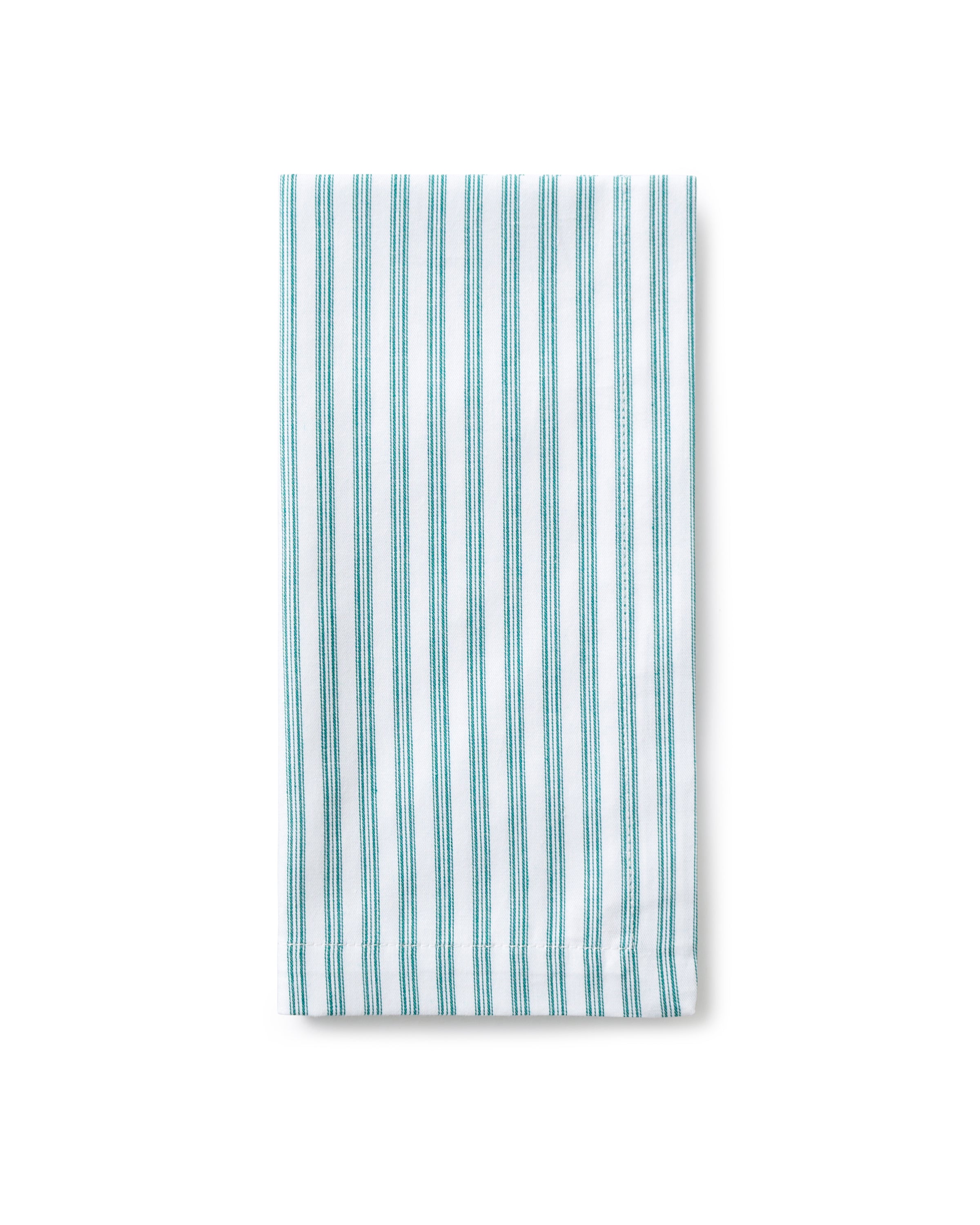 Signature Twill Napkins in Emerald Ticking