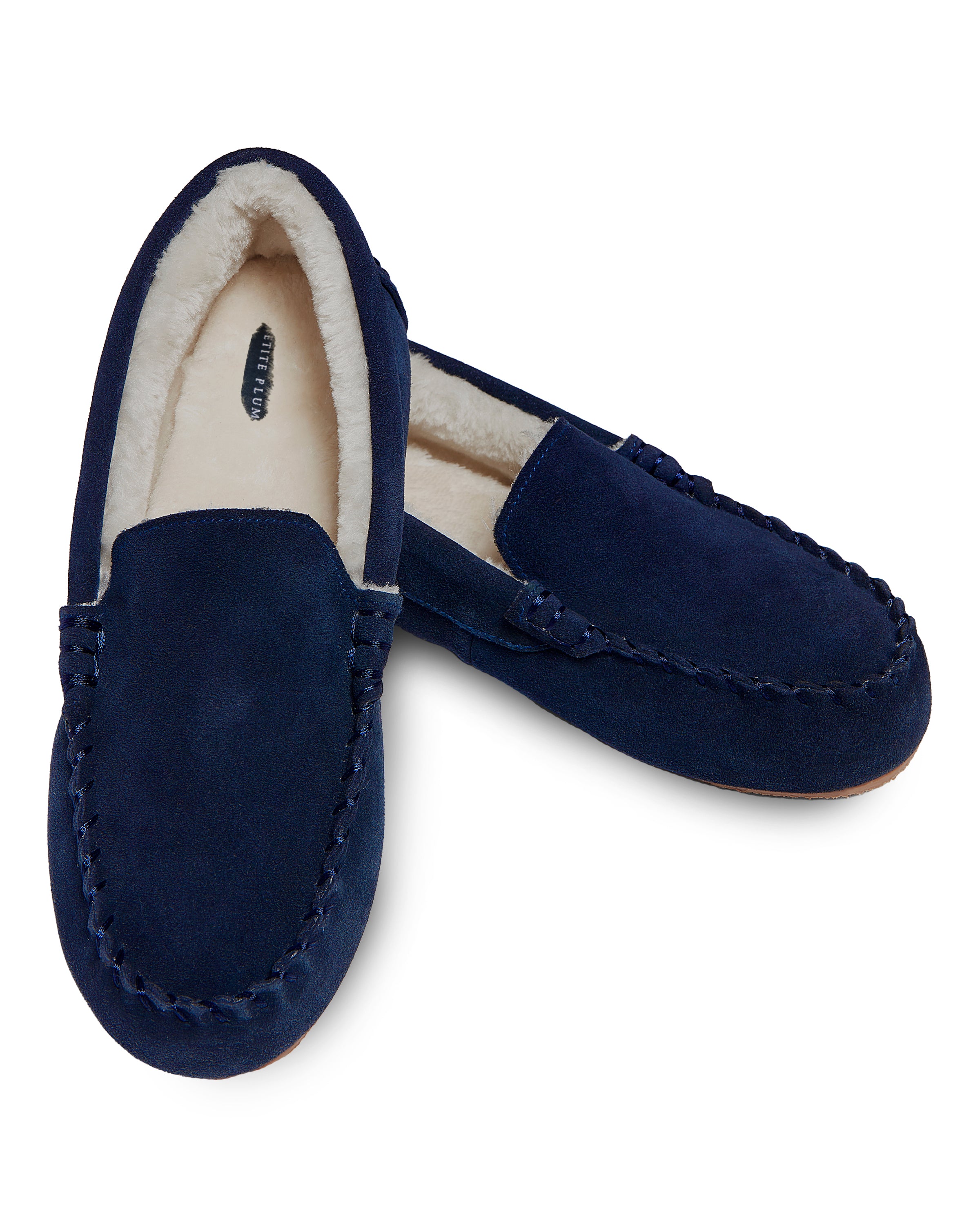 Men's Suede Slippers in Navy