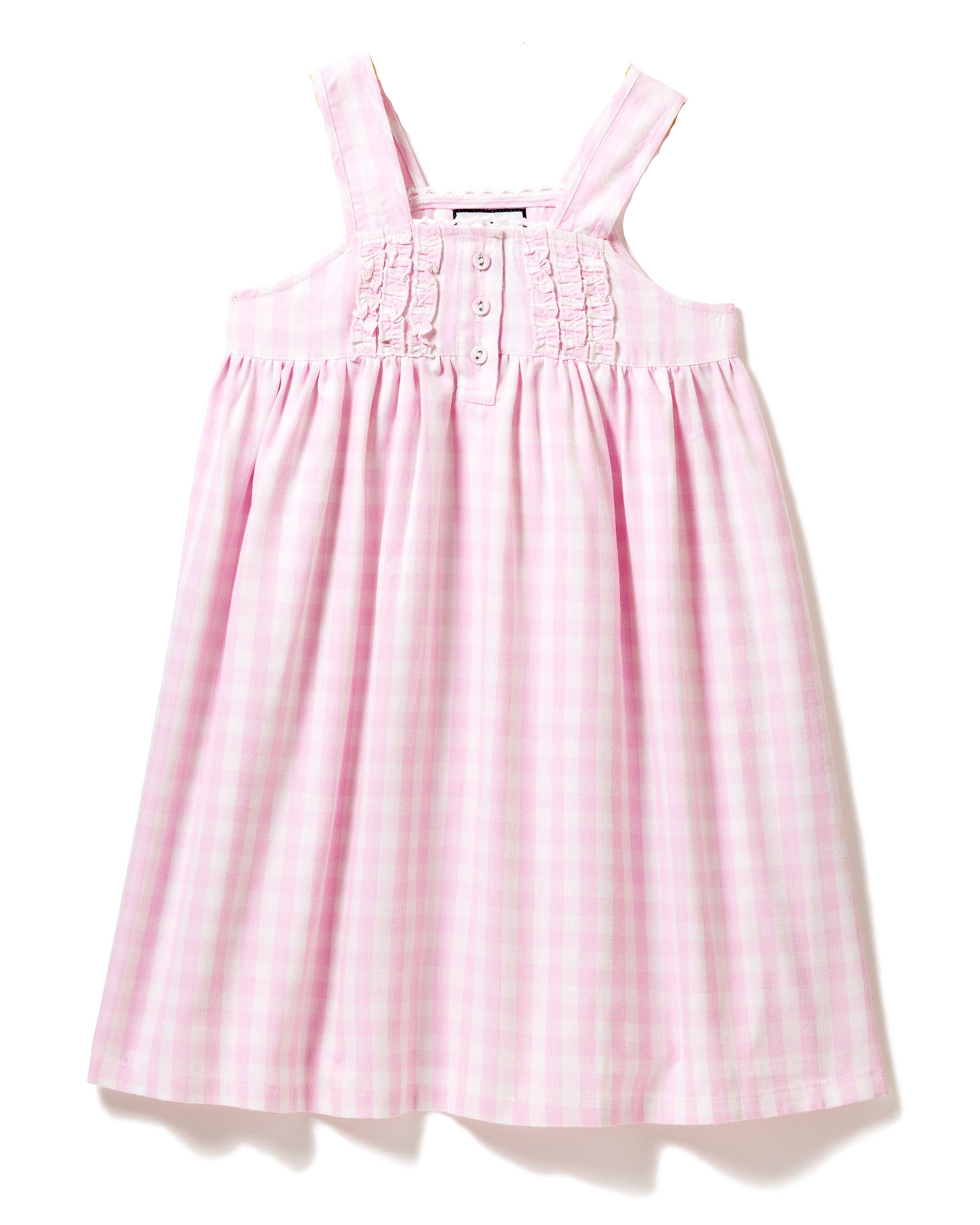 Girl's Twill Charlotte Nightgown in Pink Gingham