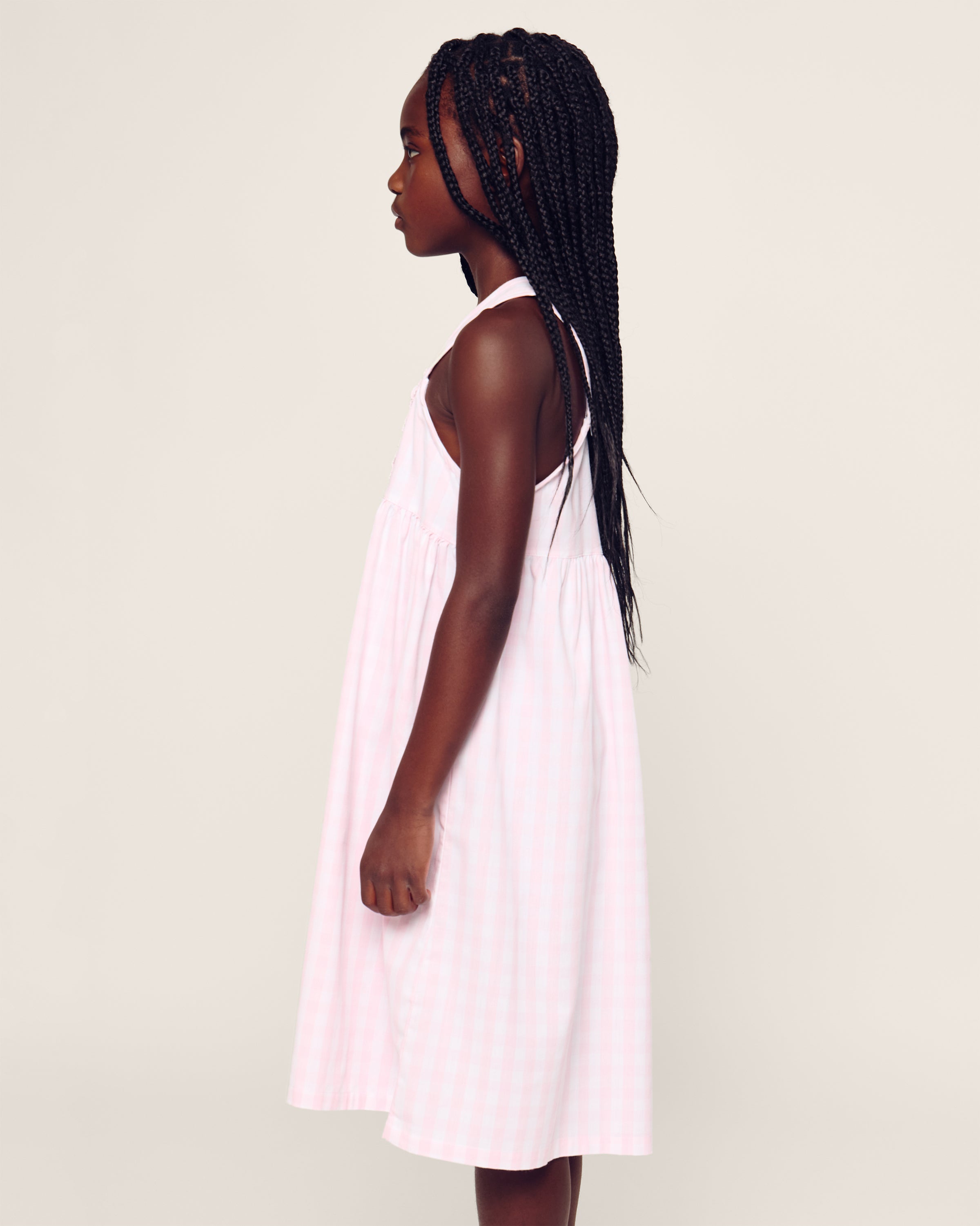 Girl's Twill Charlotte Nightgown in Pink Gingham