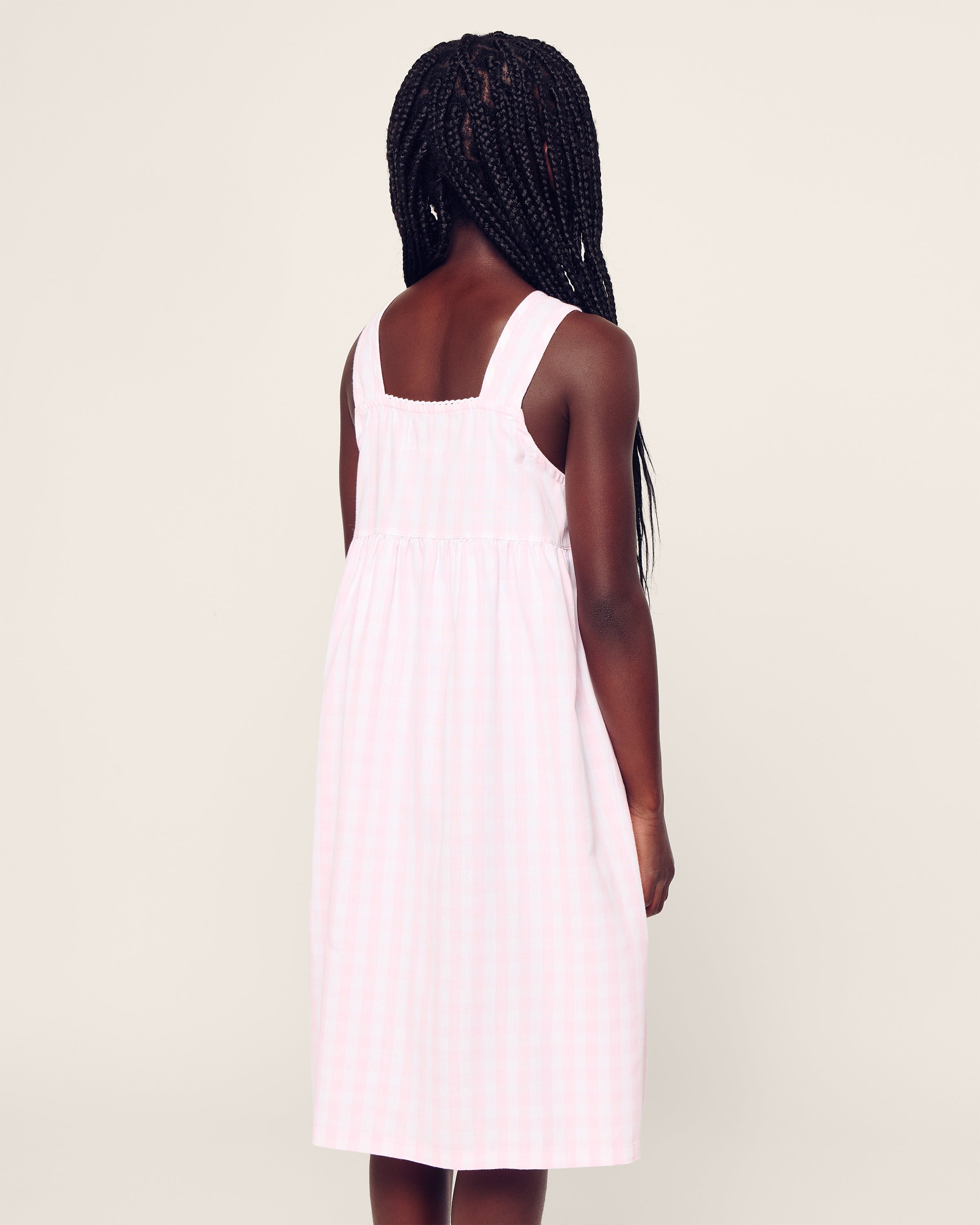 Girl's Twill Charlotte Nightgown in Pink Gingham