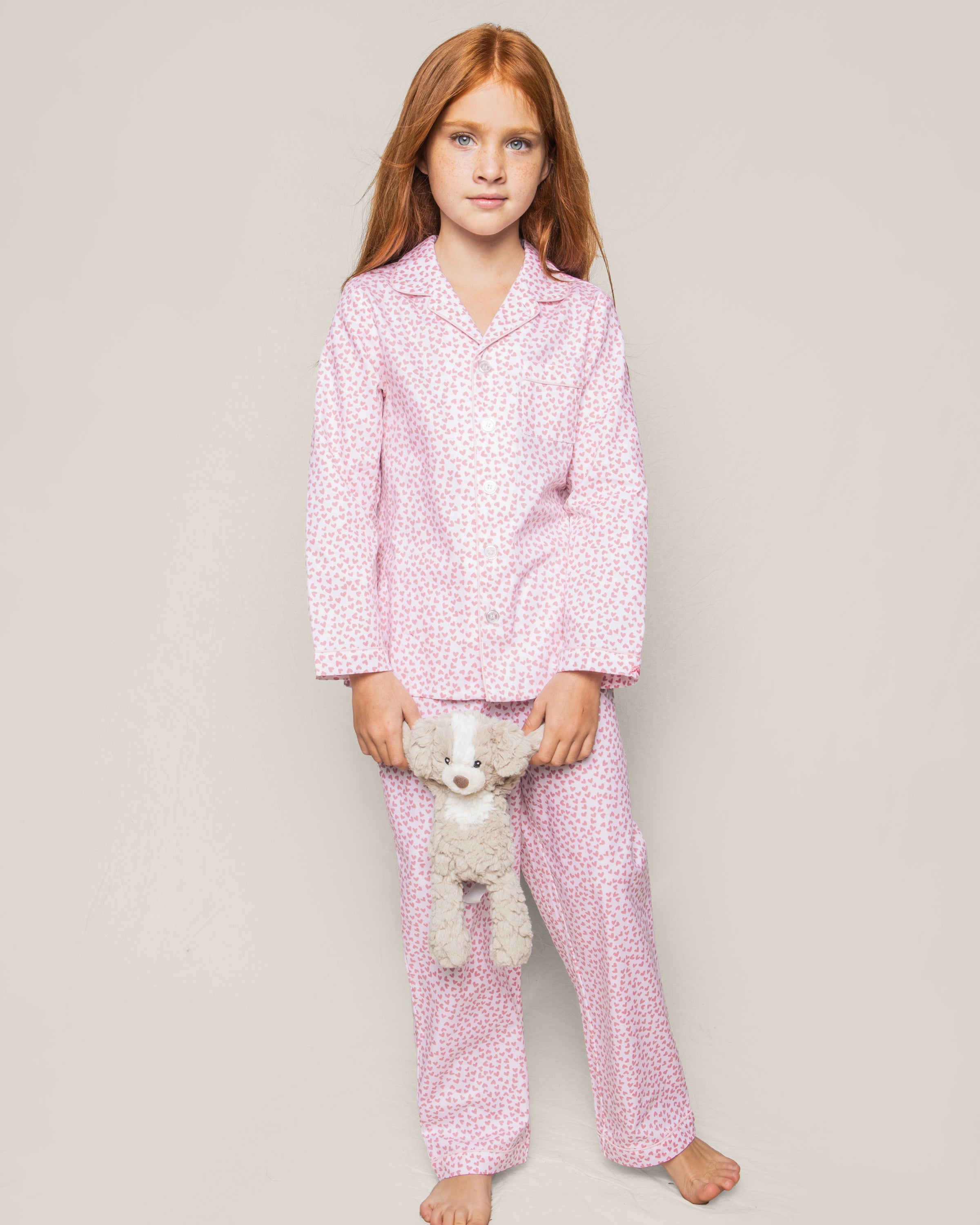 Kid's Twill Pajama Set in Sweethearts