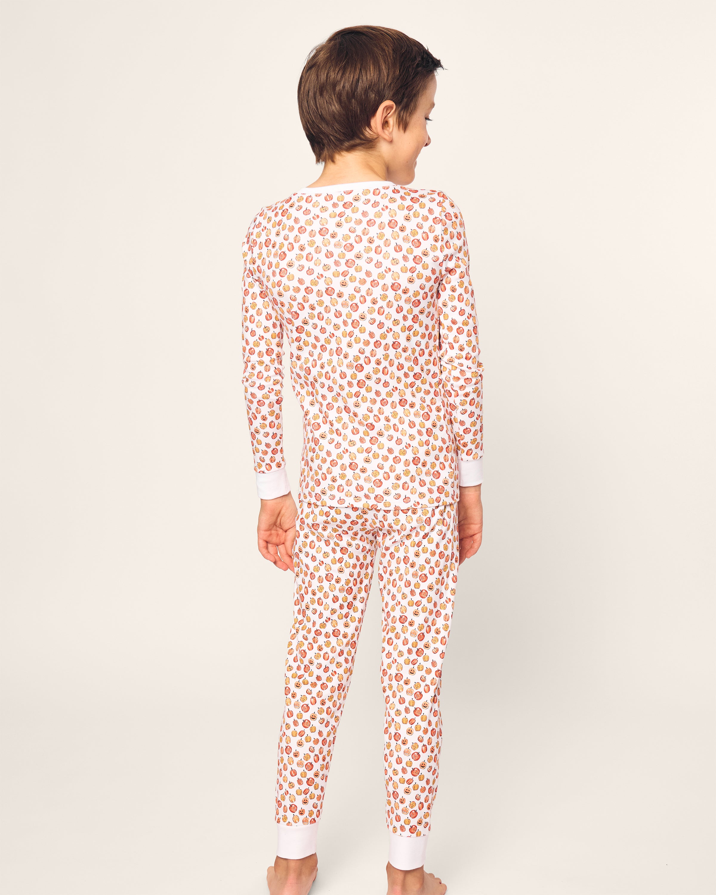 Kid's Pima Snug Fit Pajama Set in Pumpkin Patch