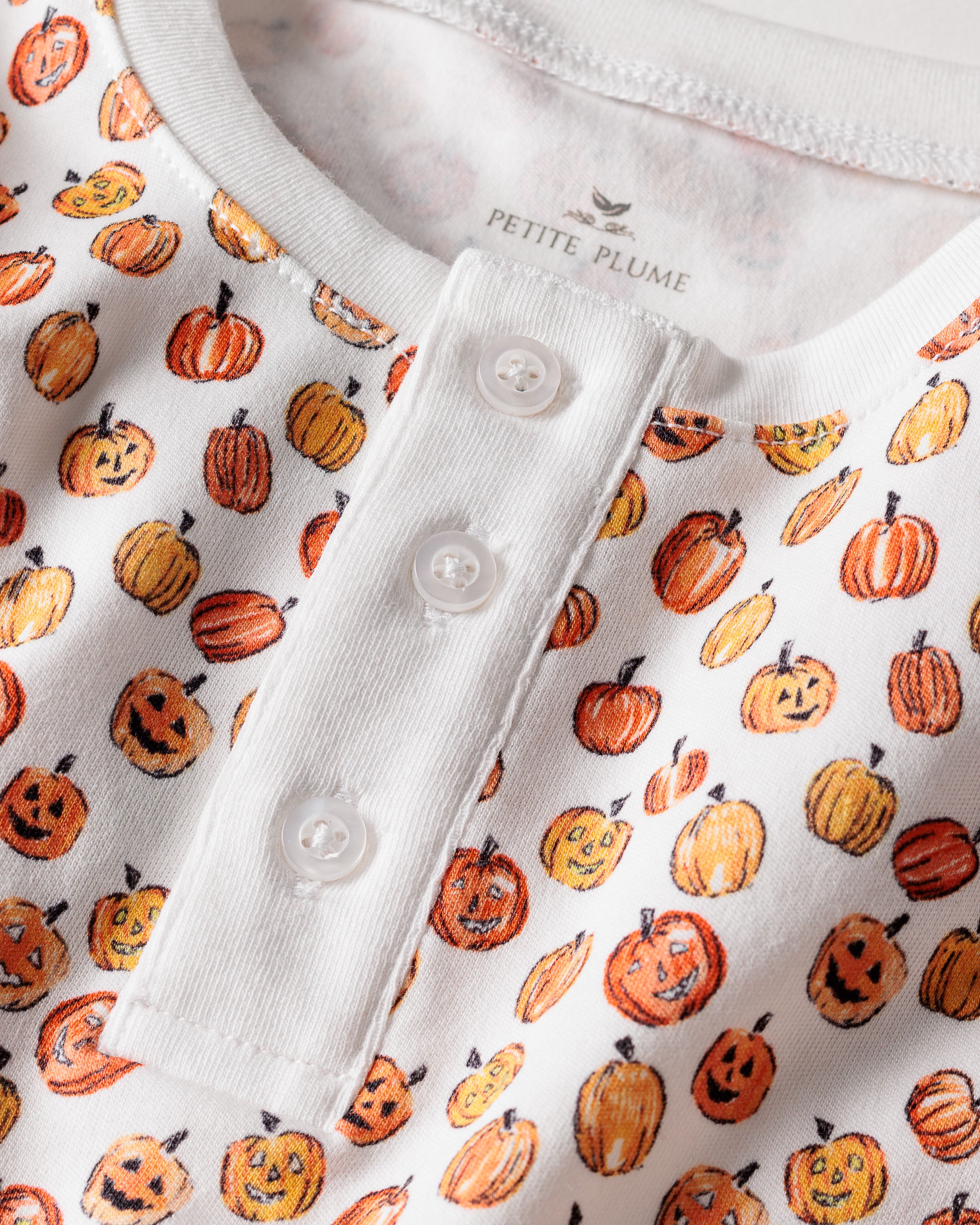 Kid's Pima Snug Fit Pajama Set in Pumpkin Patch