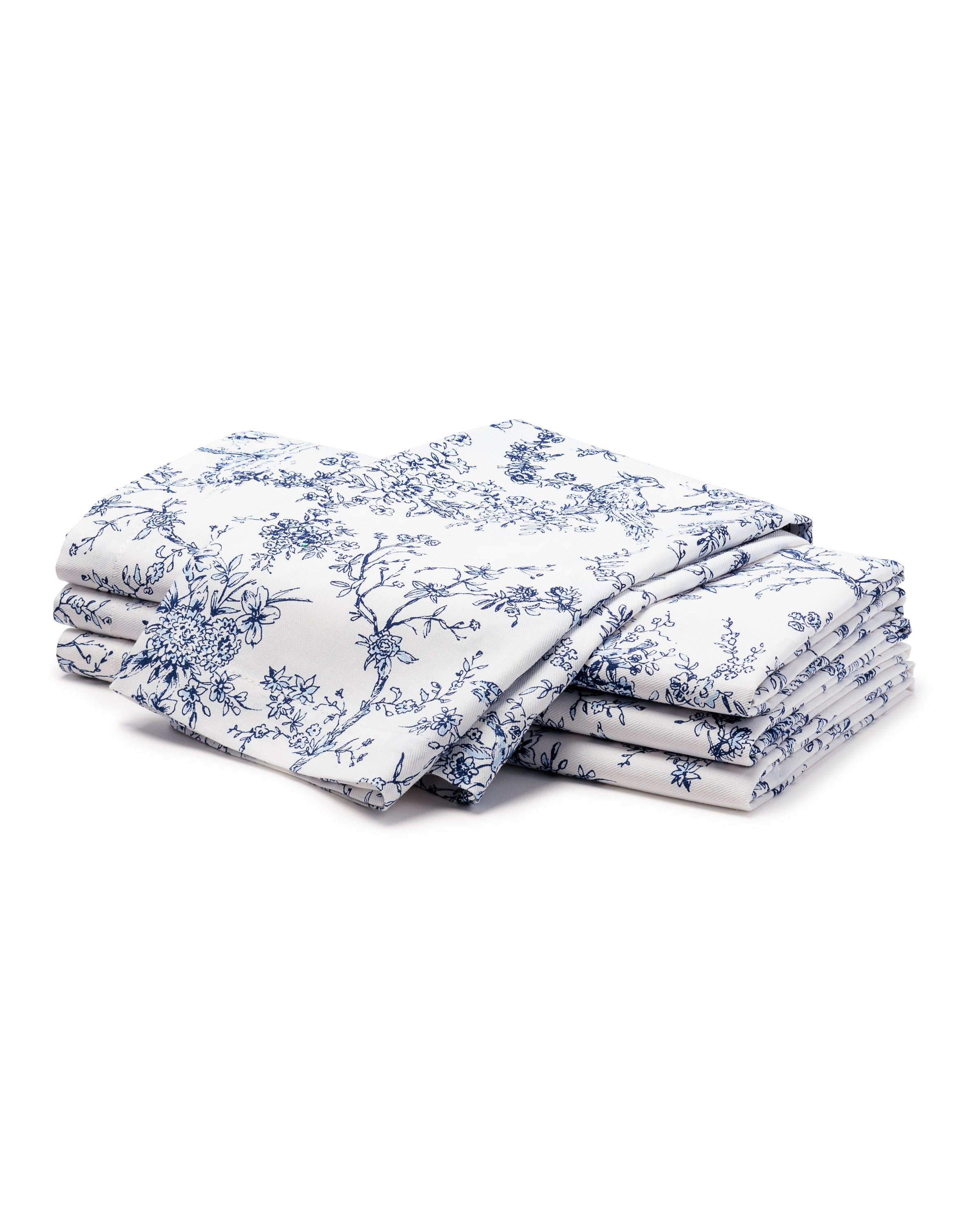 Signature Twill Table Linen set in Timeless Toile & Navy French Ticking