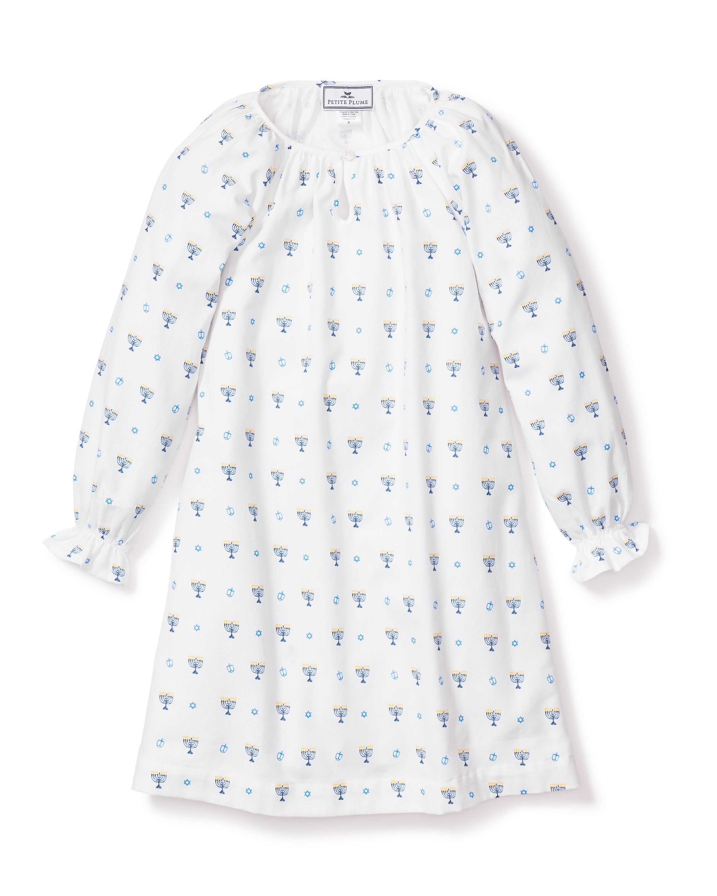 Girl's Twill Delphine Nightgown in Happy Hanukkah