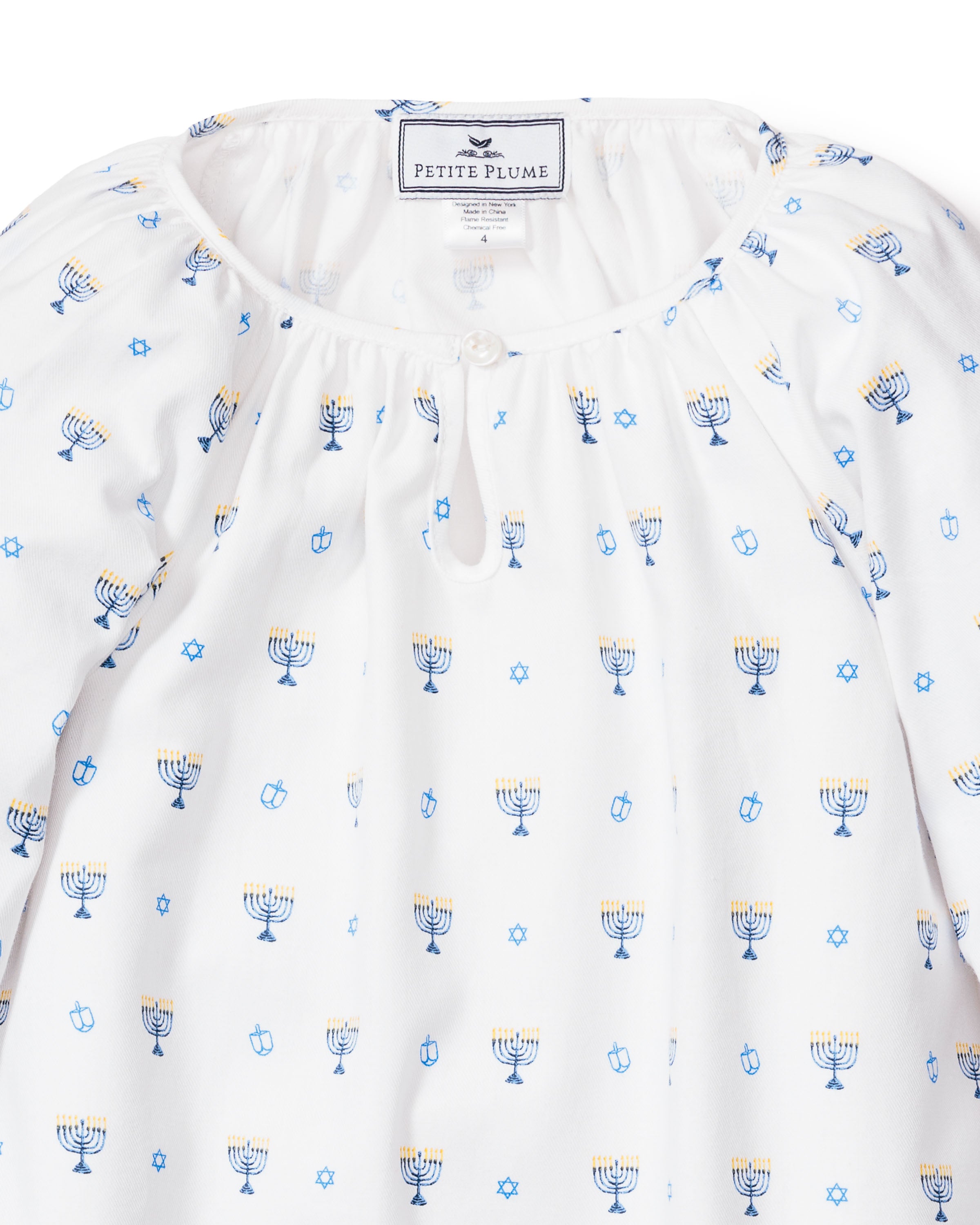 Girl's Twill Delphine Nightgown in Happy Hanukkah