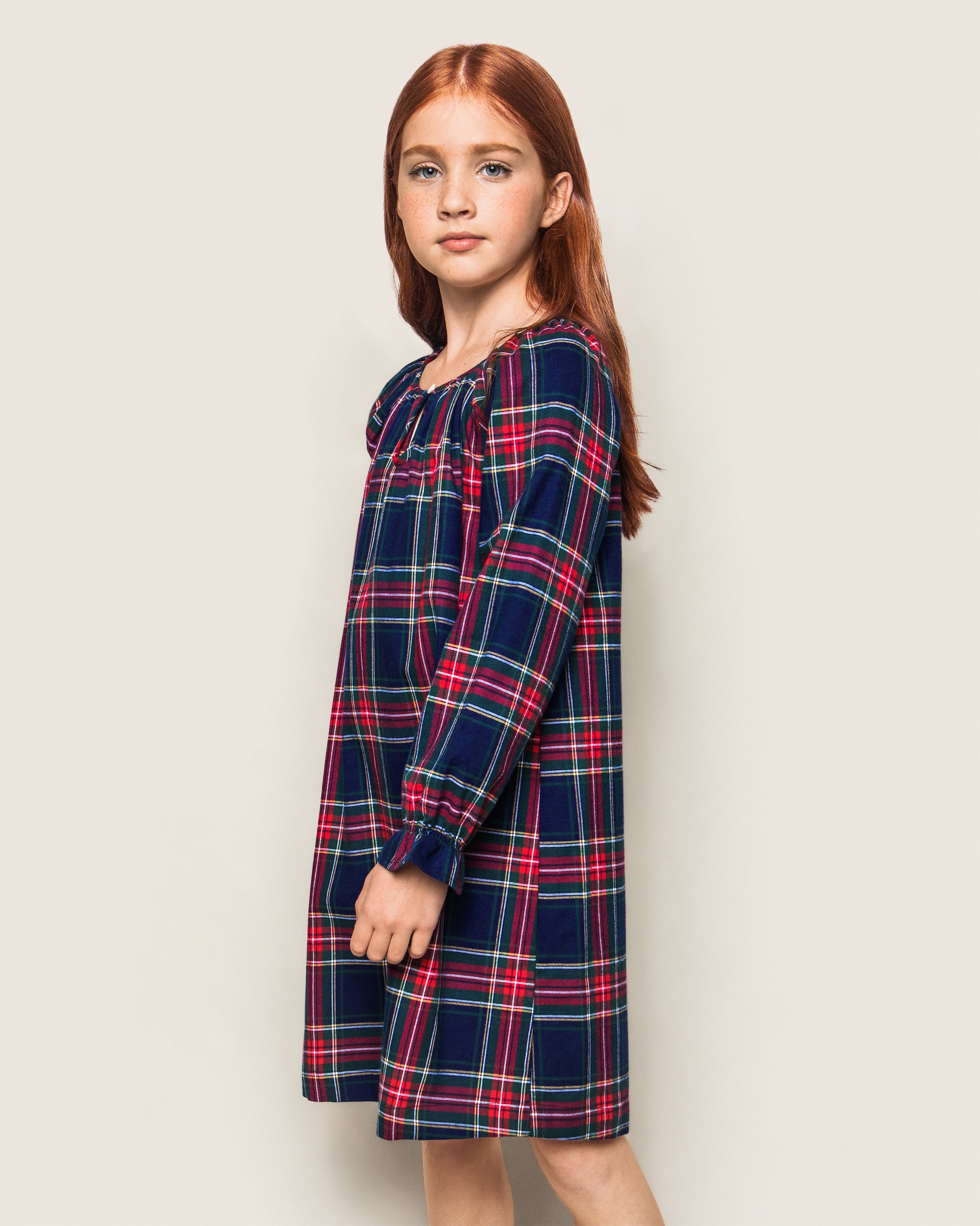 Girl's Brushed Cotton Delphine Nightgown in Windsor Tartan