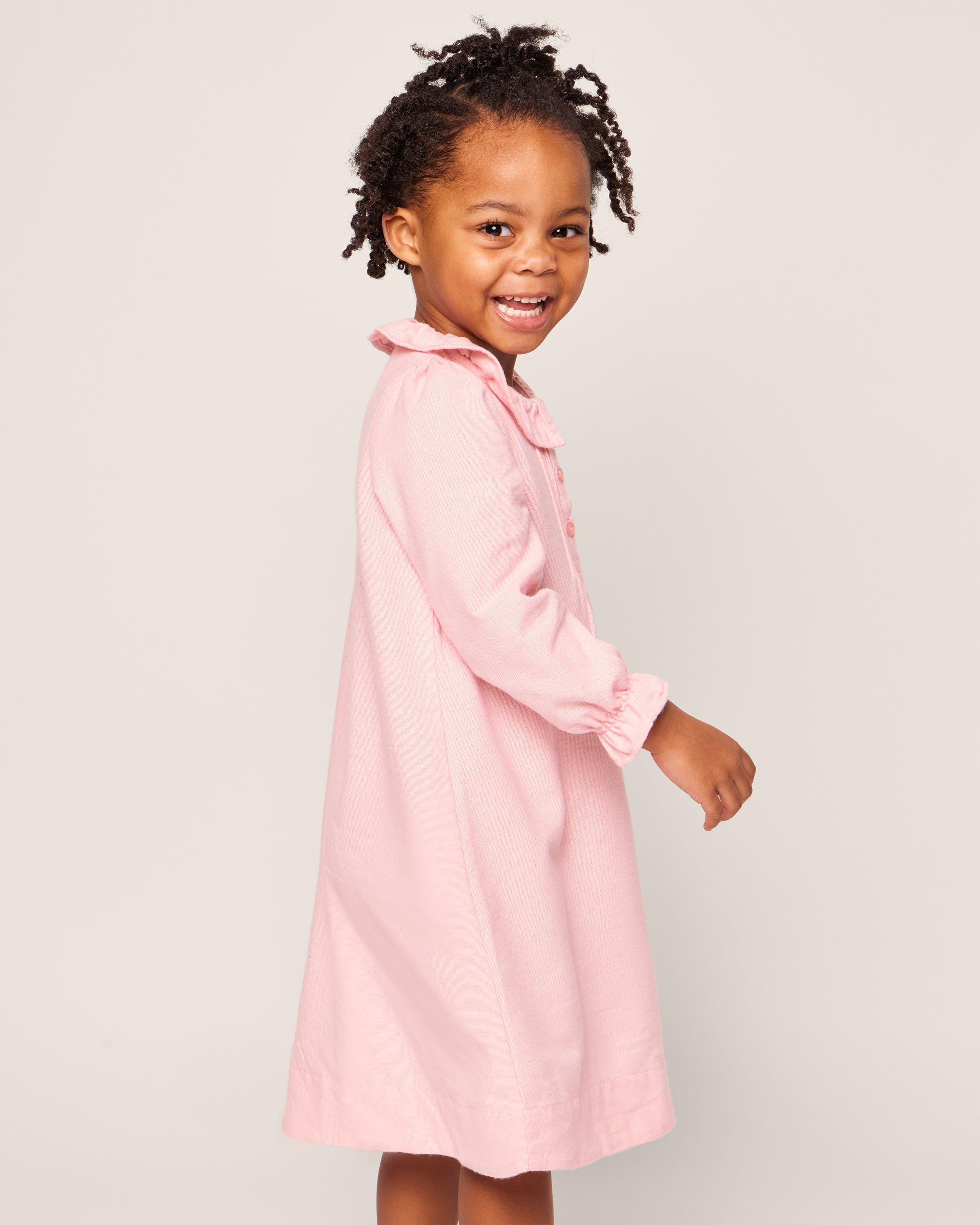 Girl's Flannel Victoria Nightgown in Pink