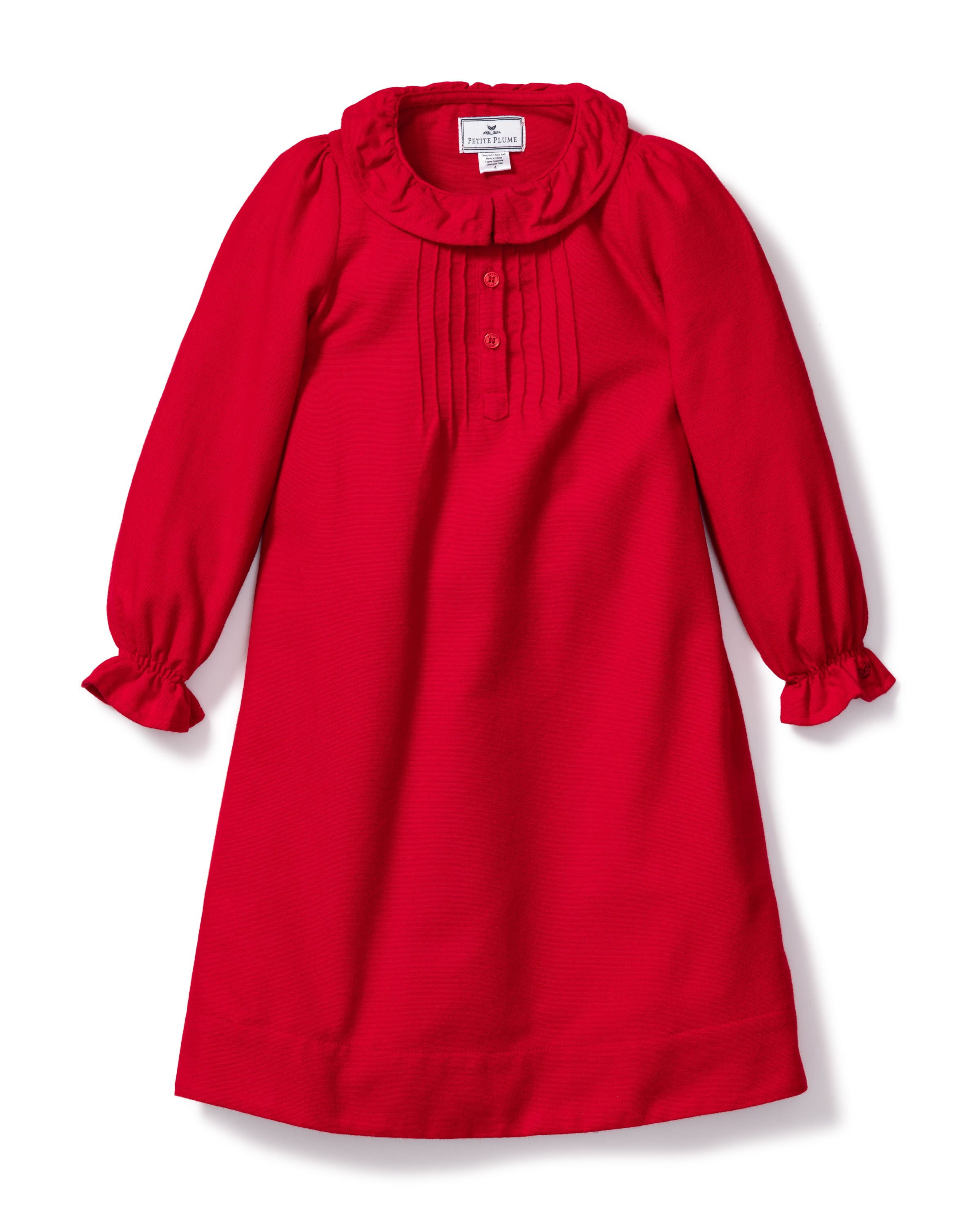 Girl s Flannel Victoria Nightgown in Red