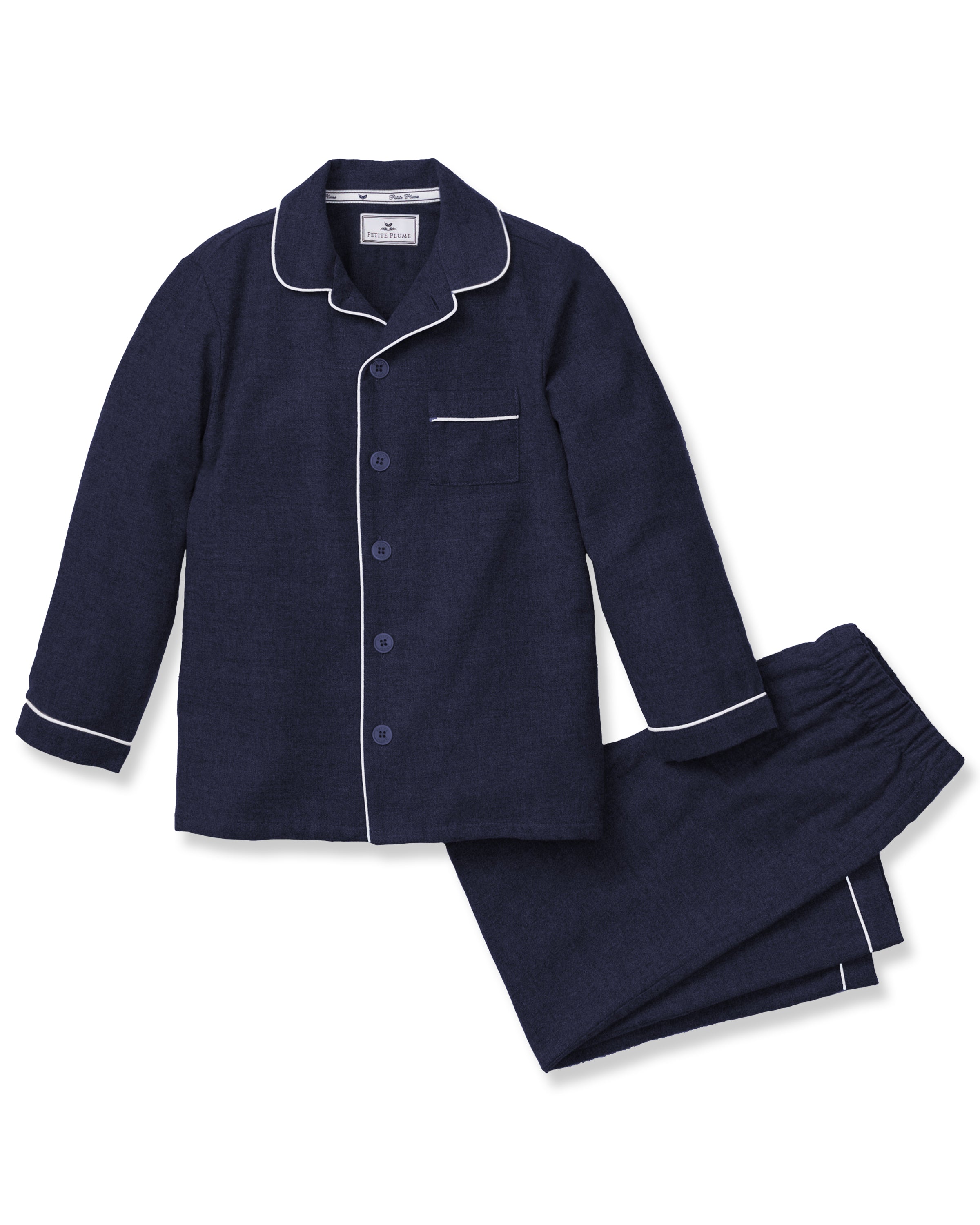 Kid's Flannel Pajama Set in Navy