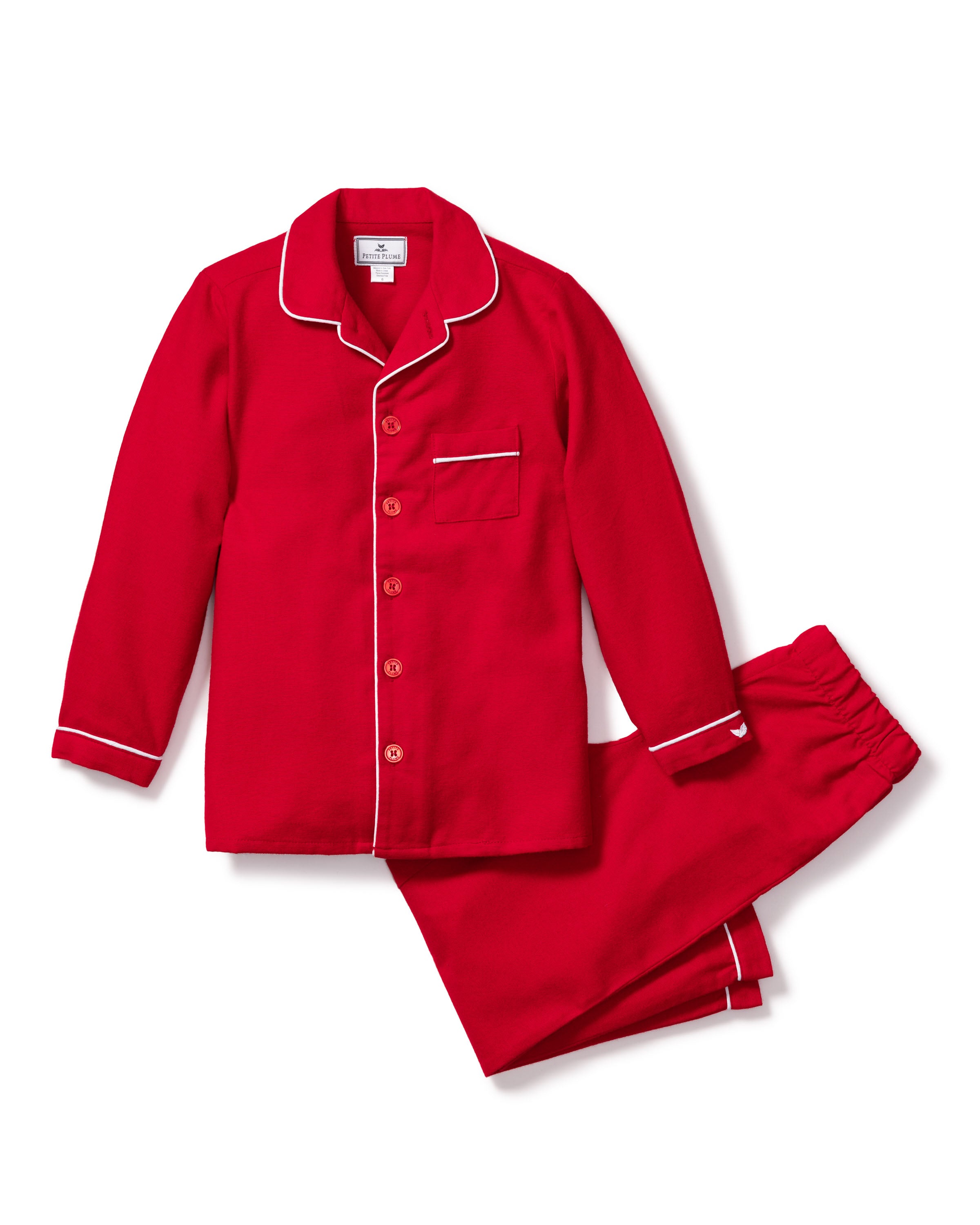 Kid s Flannel Pajama Set in Red