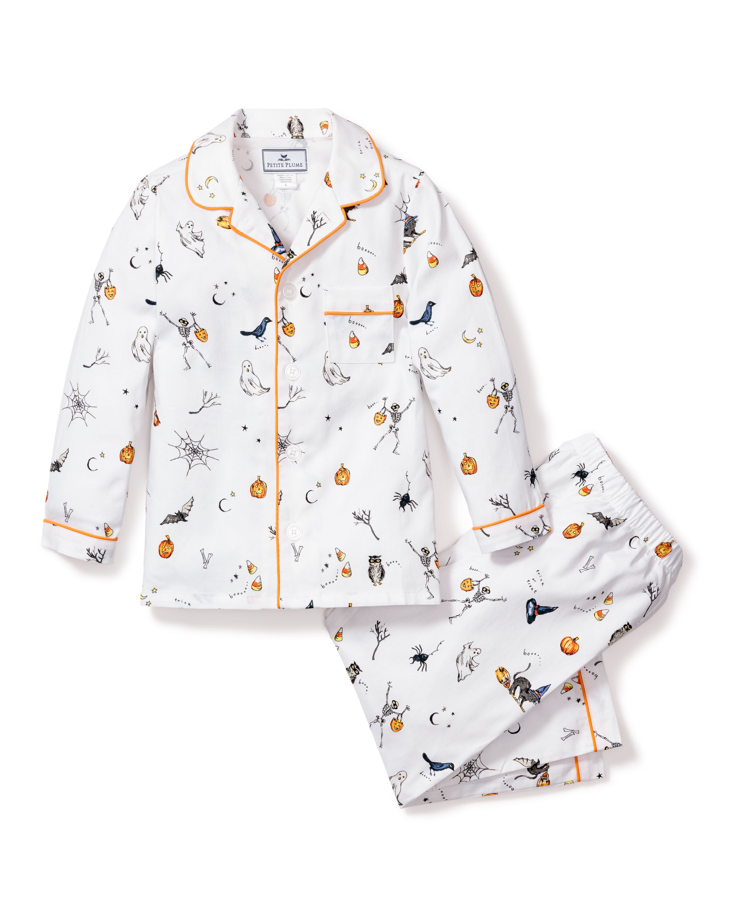 Kid's Twill Pajama Set in Trick or Treat