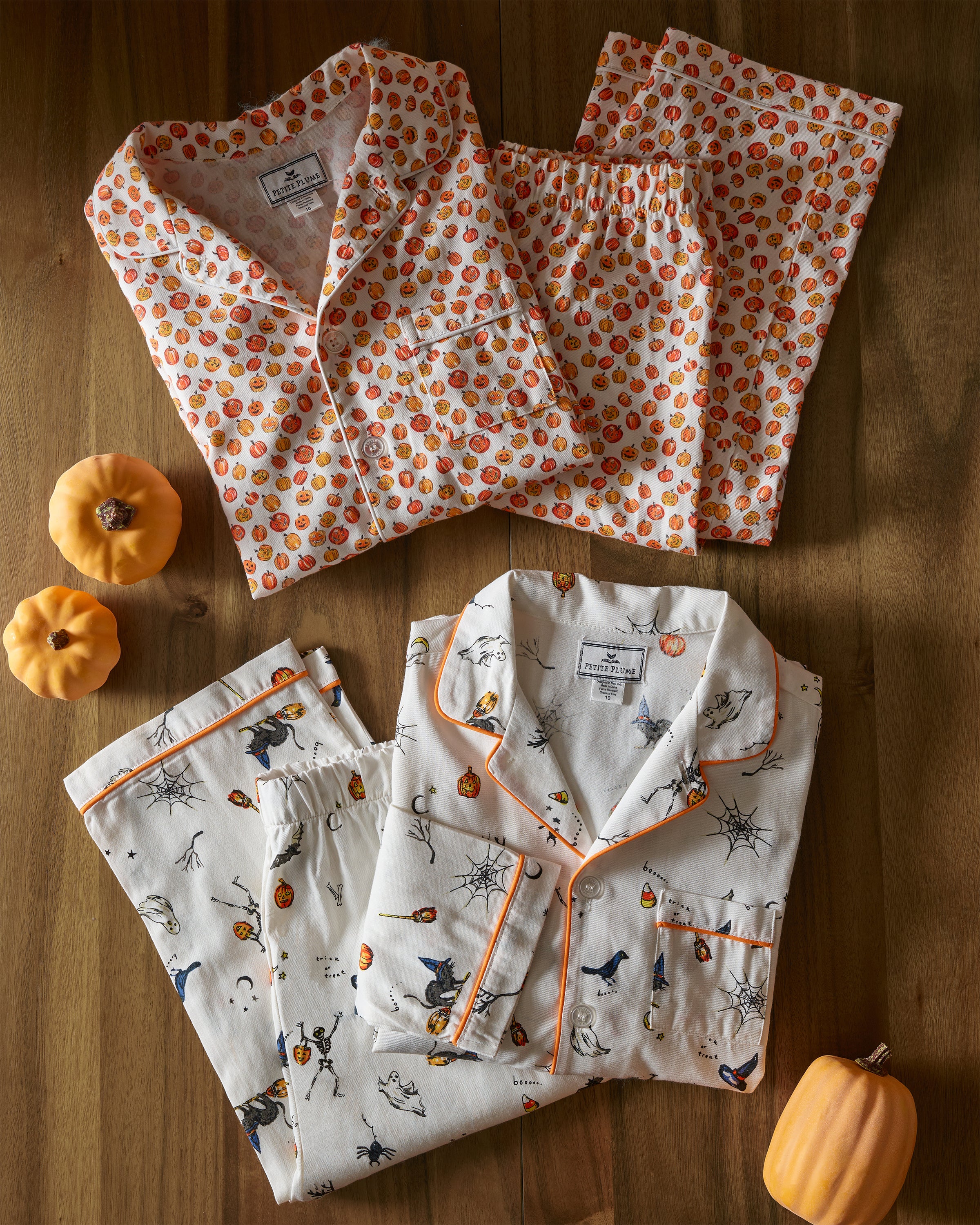 Kid's Twill Pajama Set in Trick or Treat