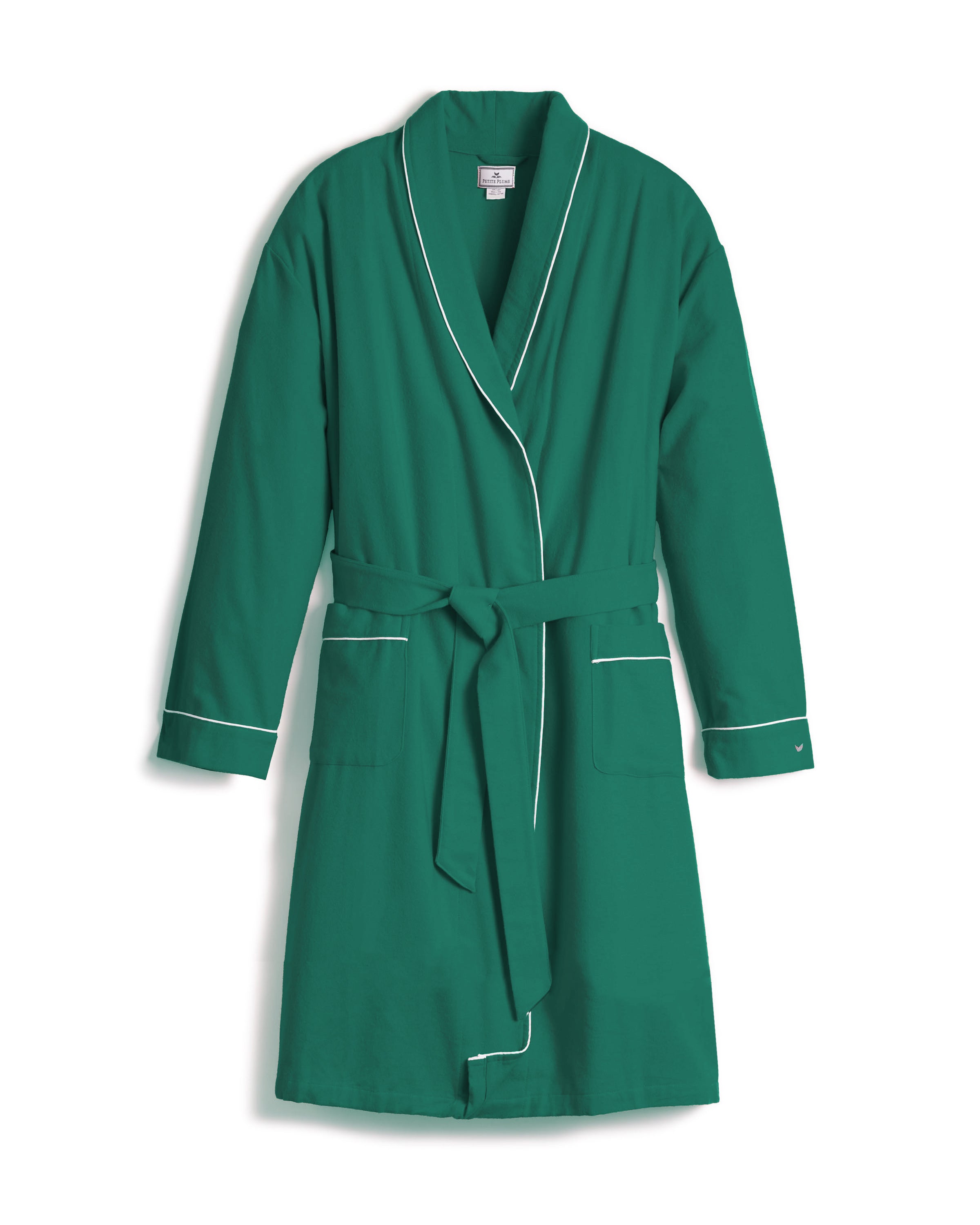 Women's Flannel Robe in Forest Green