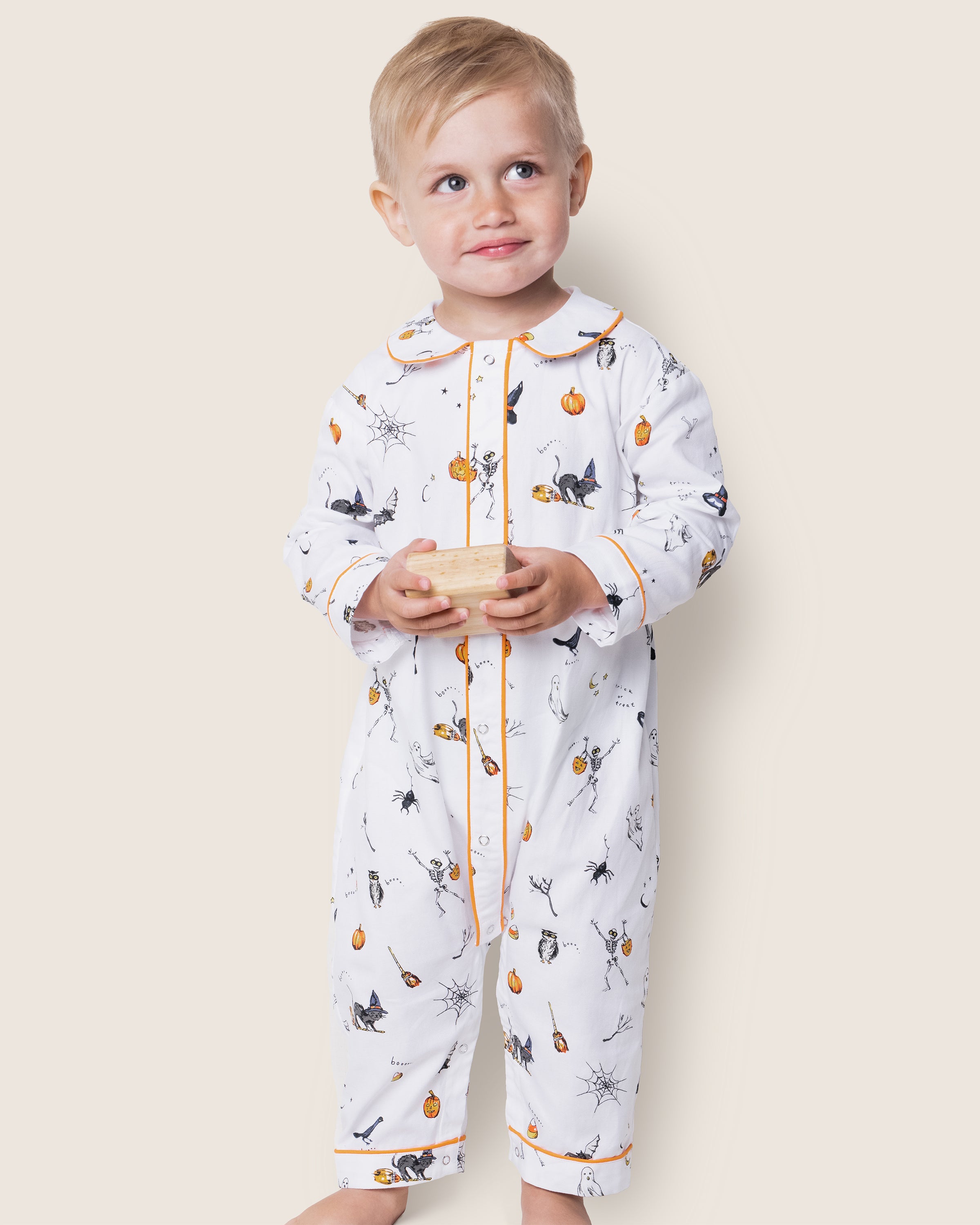 Baby's Twill Cambridge Romper in Trick or Treat