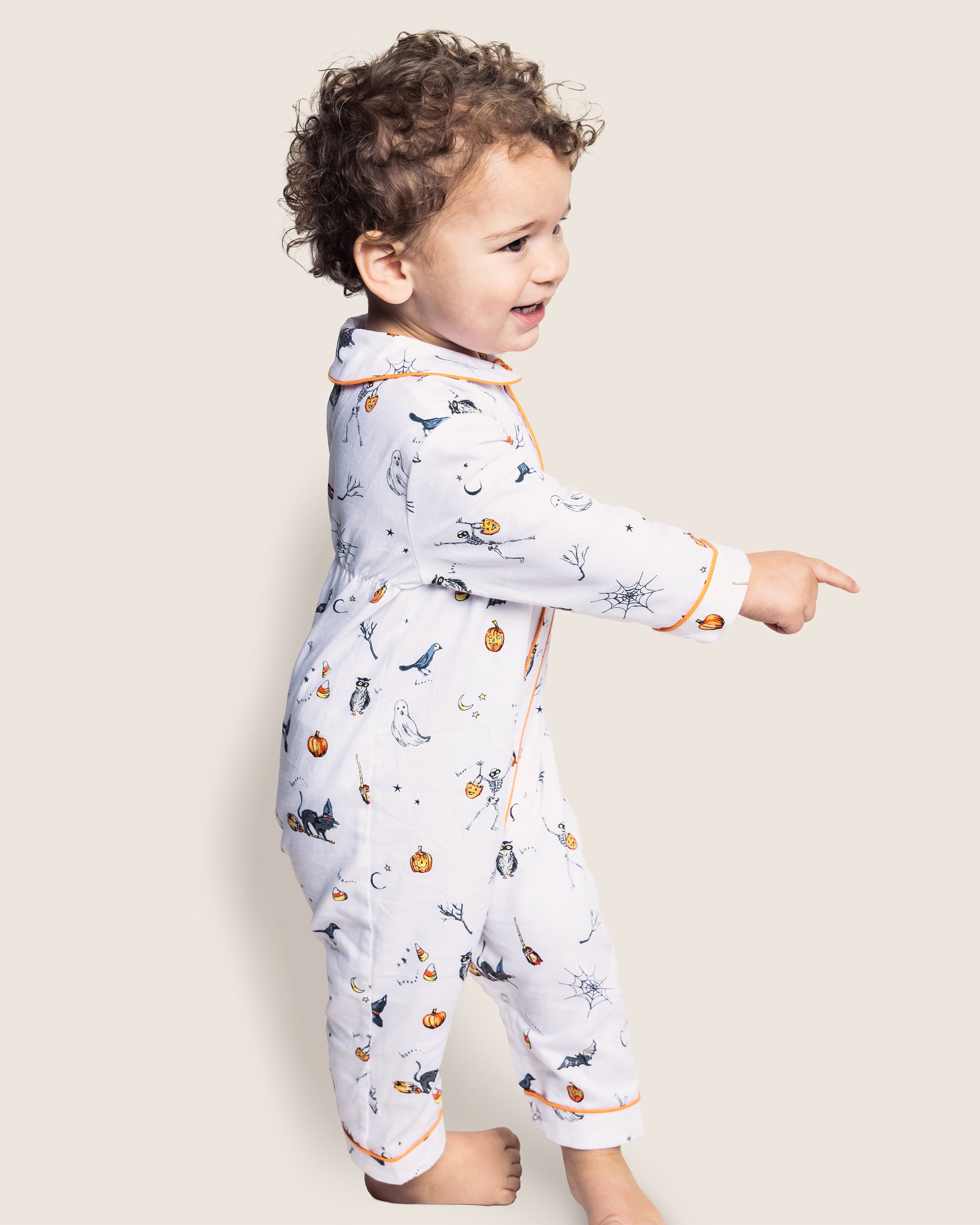 Baby's Twill Cambridge Romper in Trick or Treat